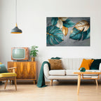 ELEGANCE IN LEAVES Selbstklebendes Horizontal-Poster