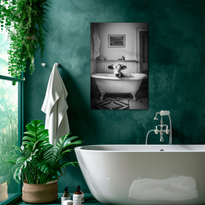 COW IN RELAXATION Vertical Canvas Print
