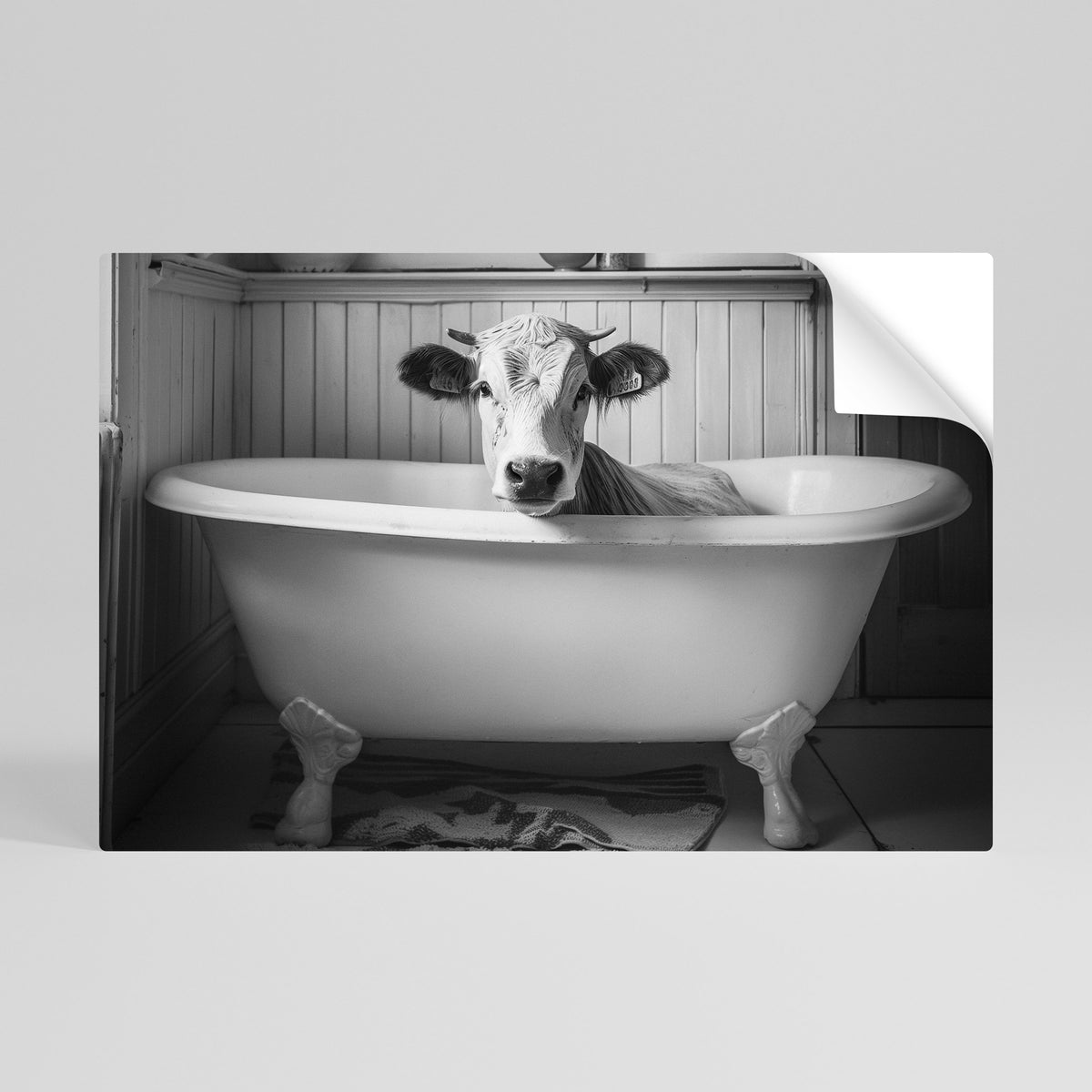 COW IN RELAXATION Selbstklebendes Horizontal-Poster