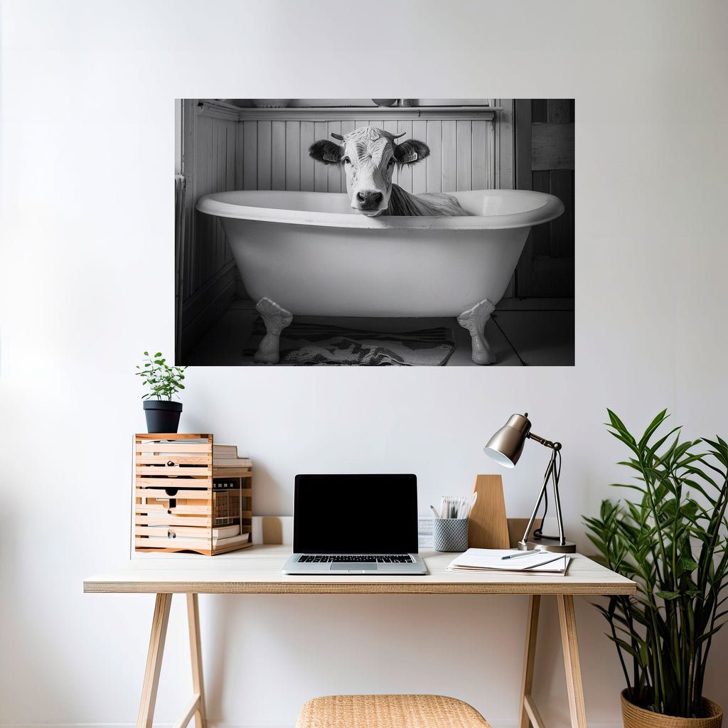 Kuh in Entspannung Horizontales Poster zum Abziehen und Aufkleben