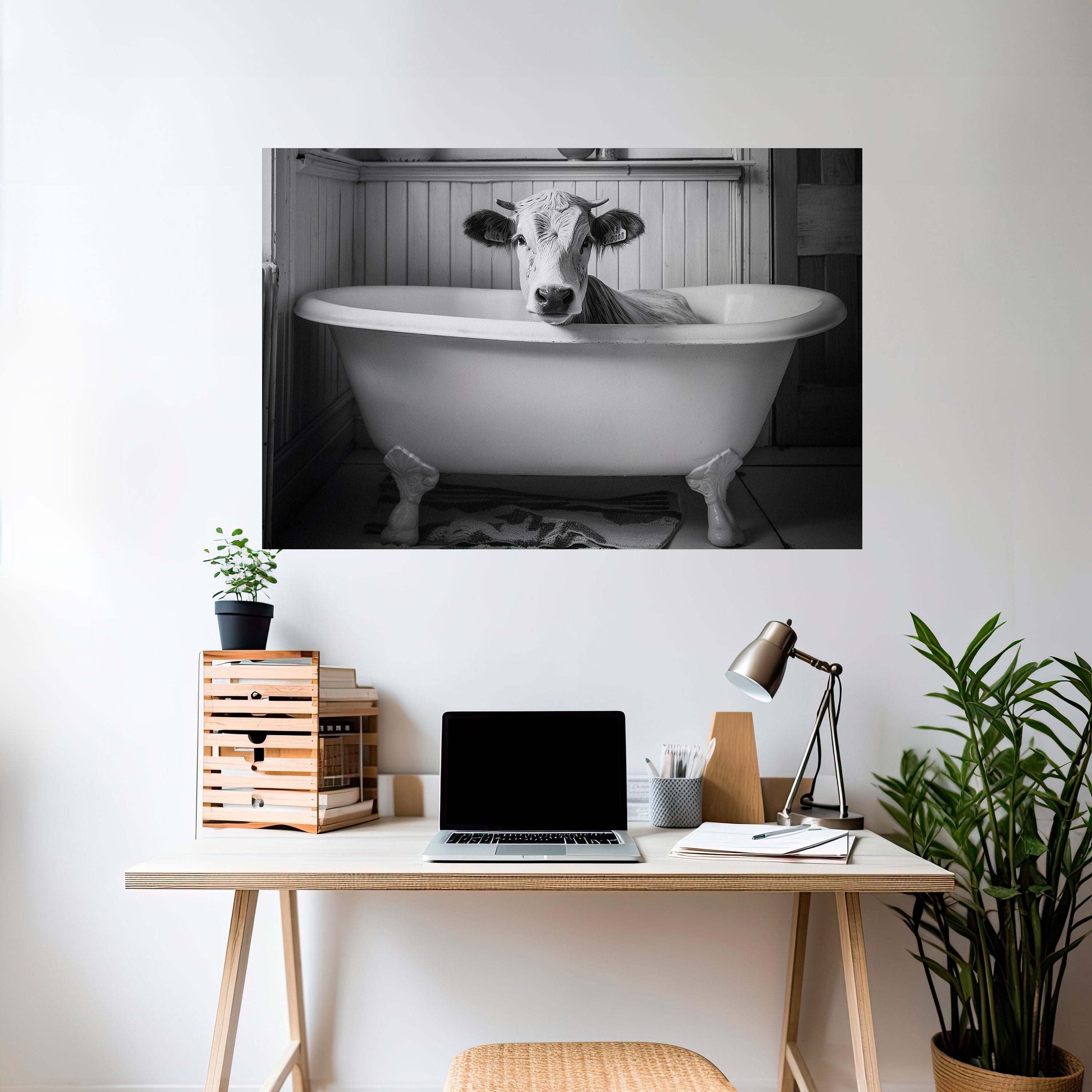 Kuh in Entspannung Horizontales Poster zum Abziehen und Aufkleben