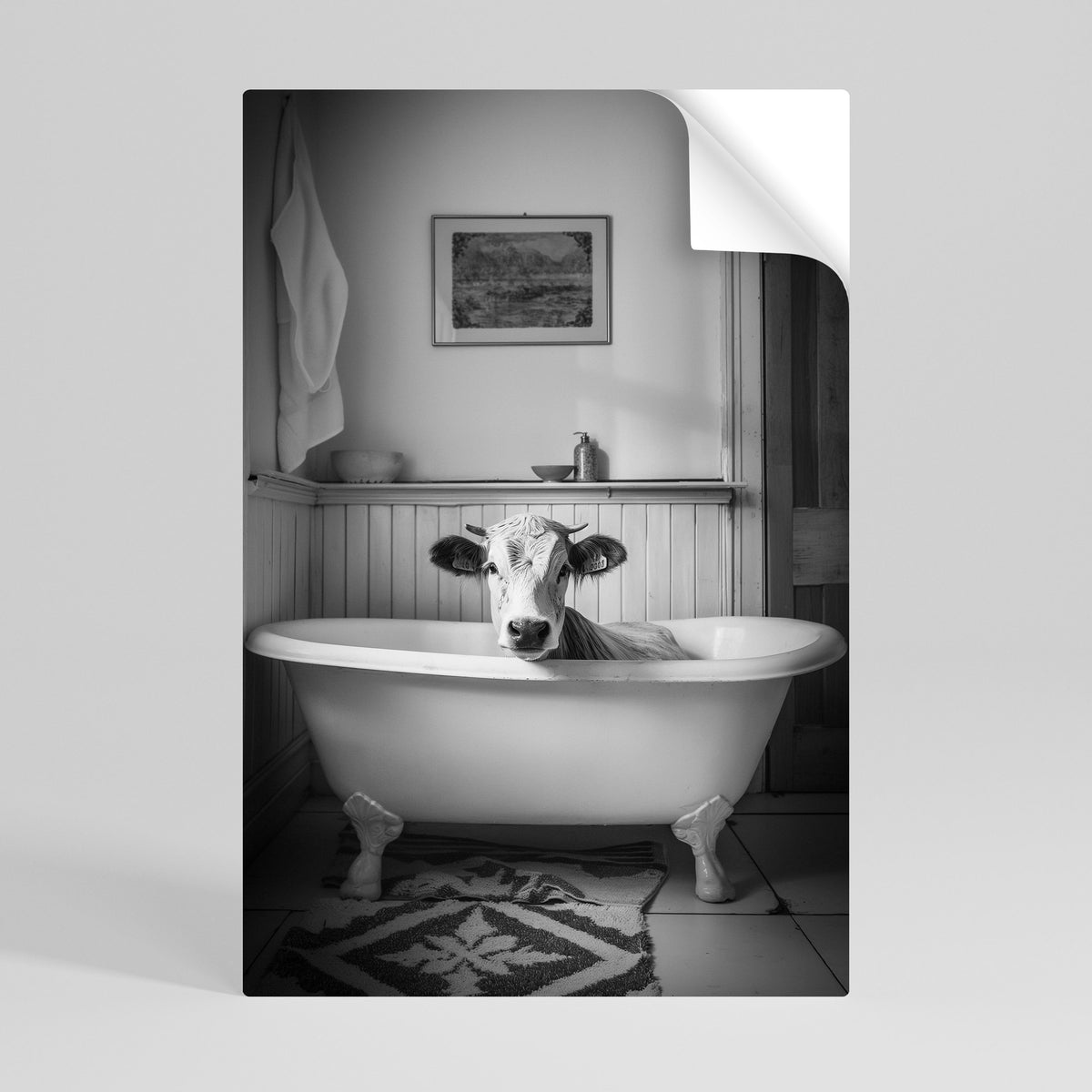 COW IN RELAXATION Selbstklebendes Poster - Hochformat