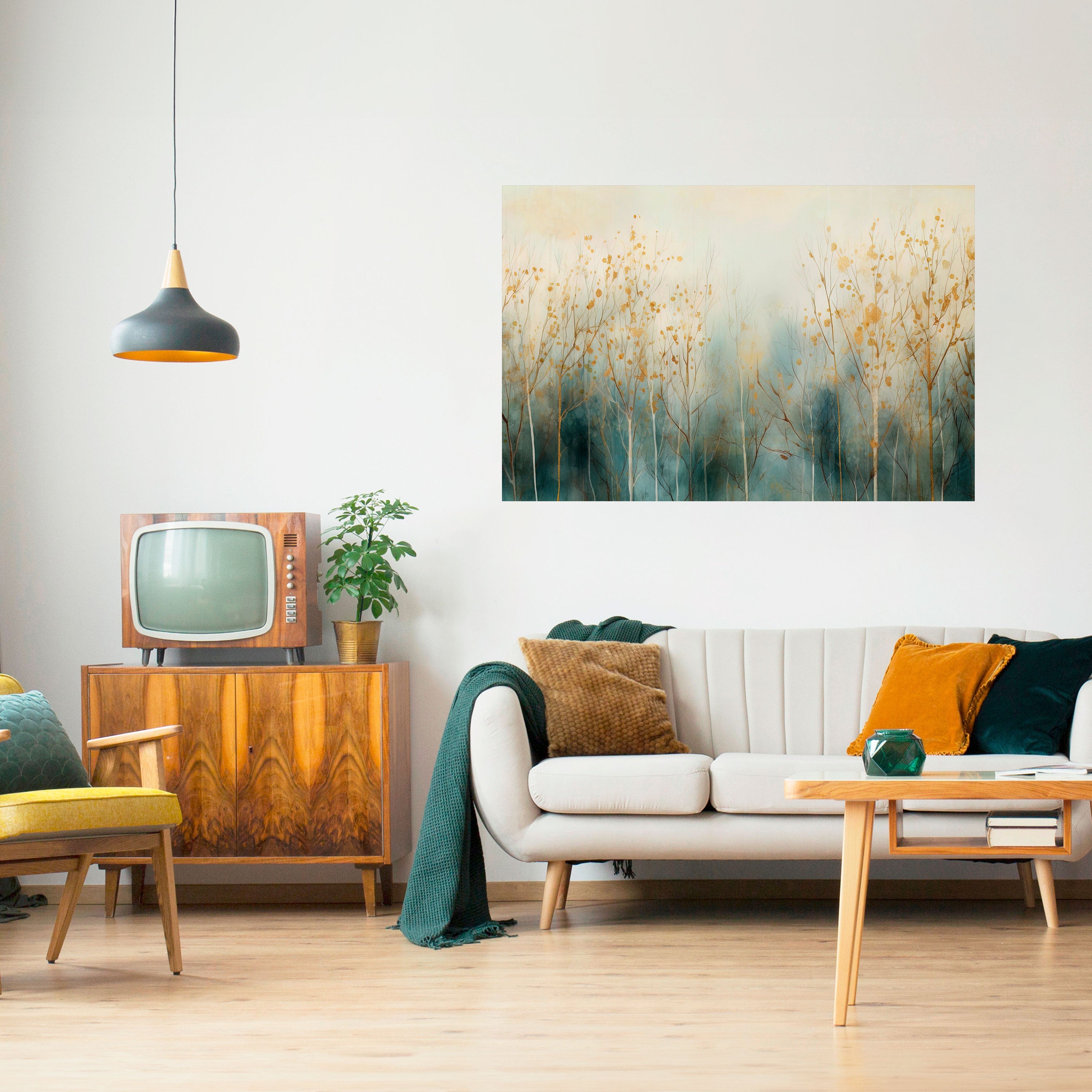 GLÄNZENDE ASPEKTE DES HERBSTES Horizontales Poster zum Abziehen und Aufkleben