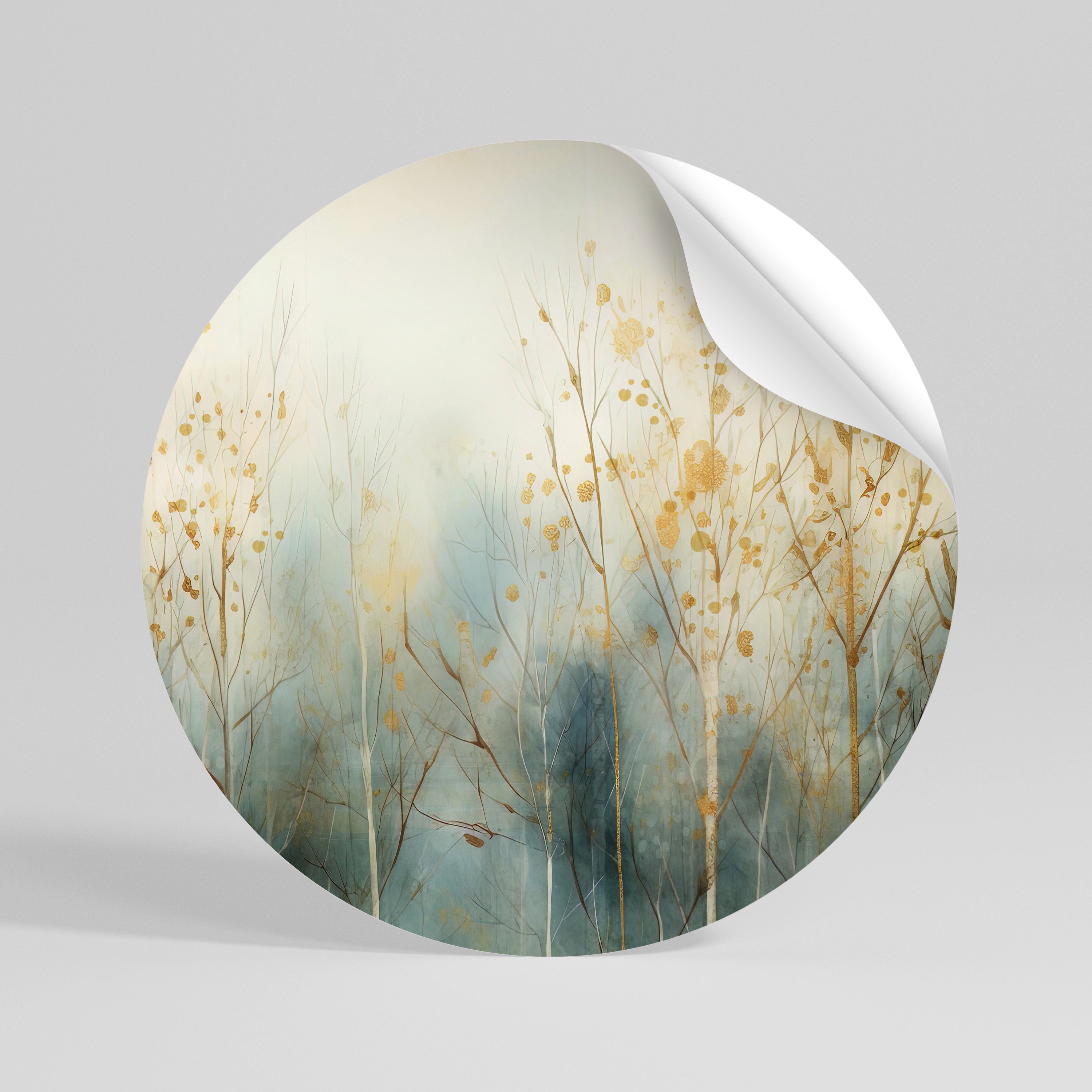 GLEAMING ASPECTS OF FALL Peel and Stick Round Sticker