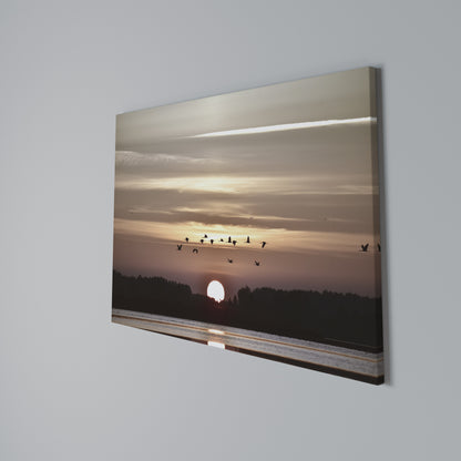 SUNSET FLIGHT SYMPHONY Horizontal Canvas Print