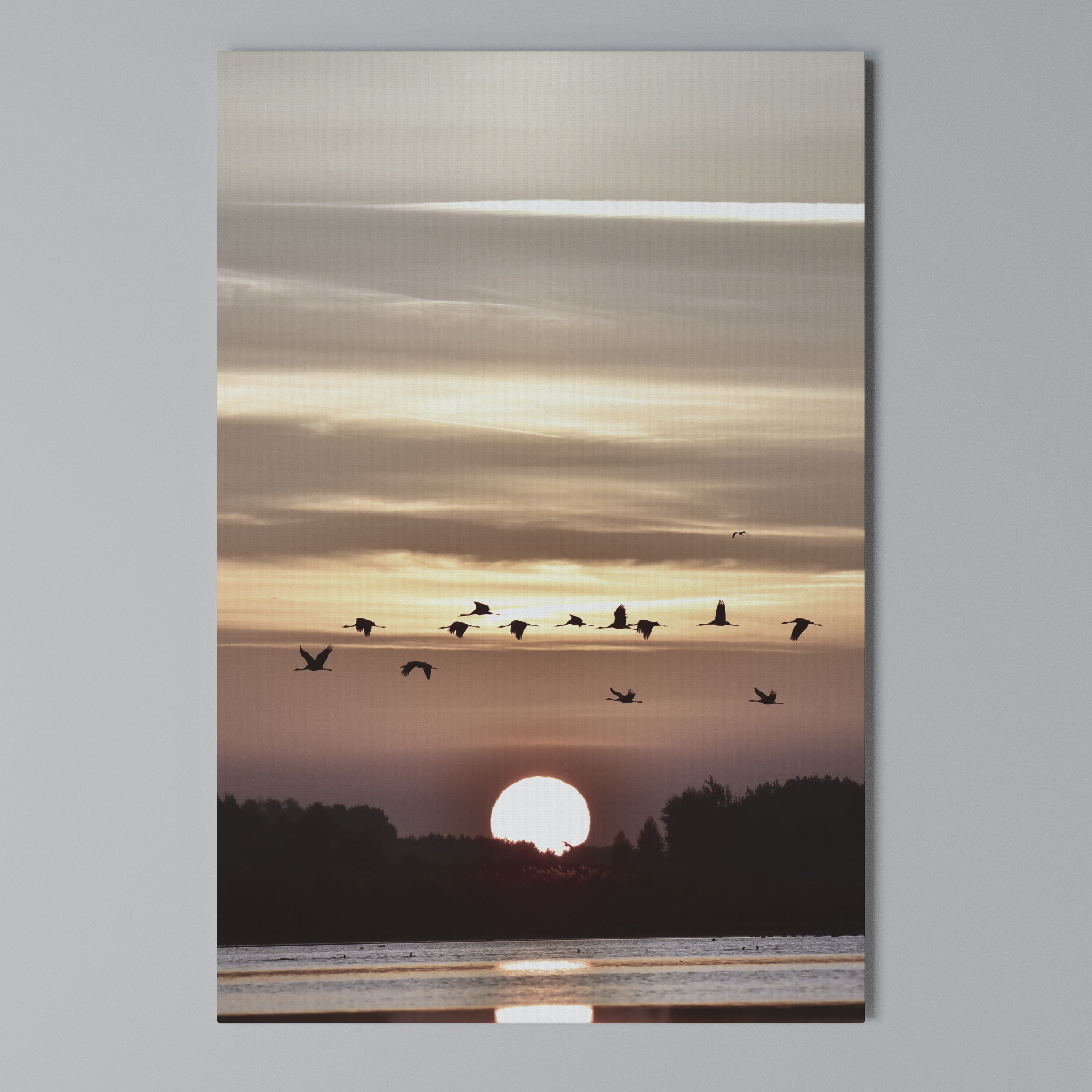 SUNSET FLIGHT SYMPHONY Vertical Canvas Print
