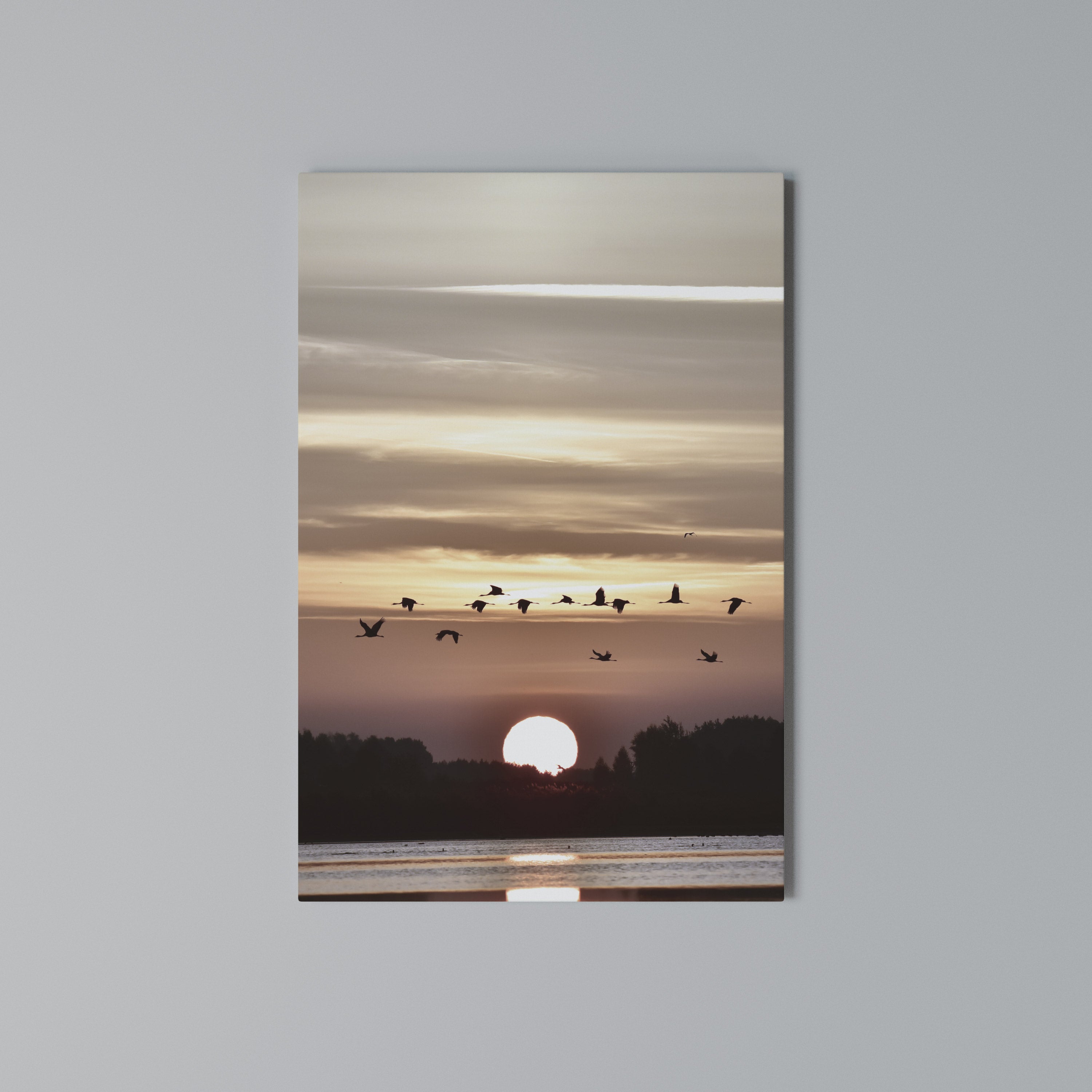 SUNSET FLIGHT SYMPHONY Vertical Canvas Print