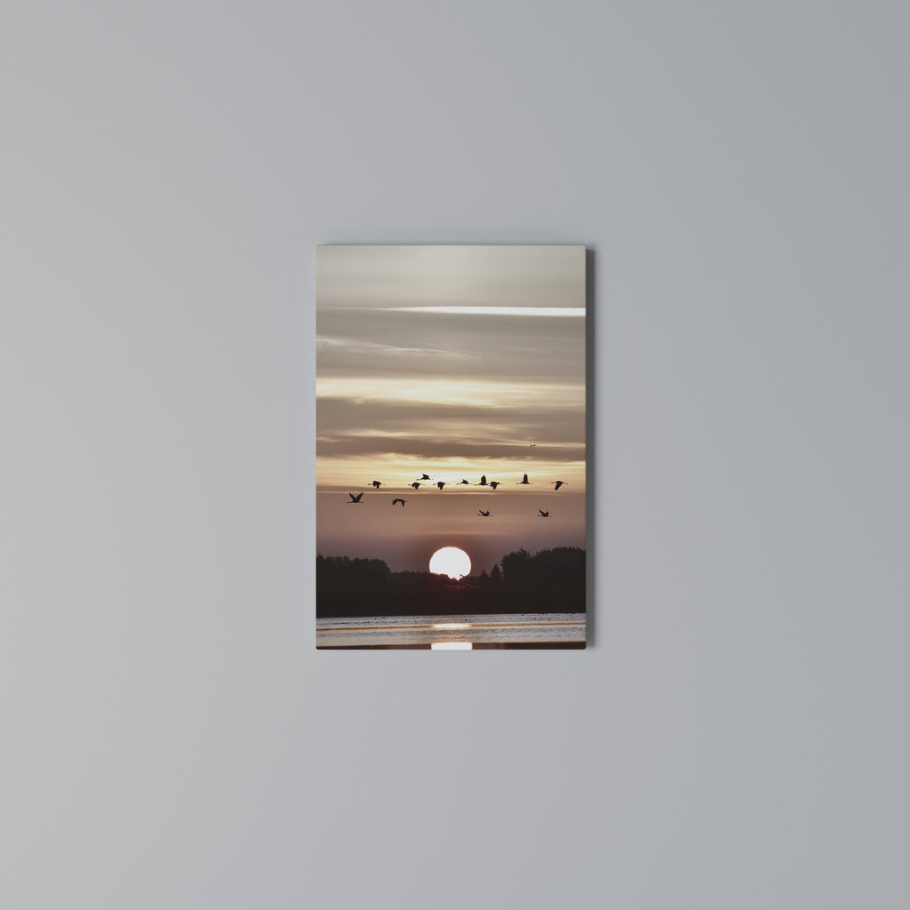 SUNSET FLIGHT SYMPHONY Vertical Canvas Print