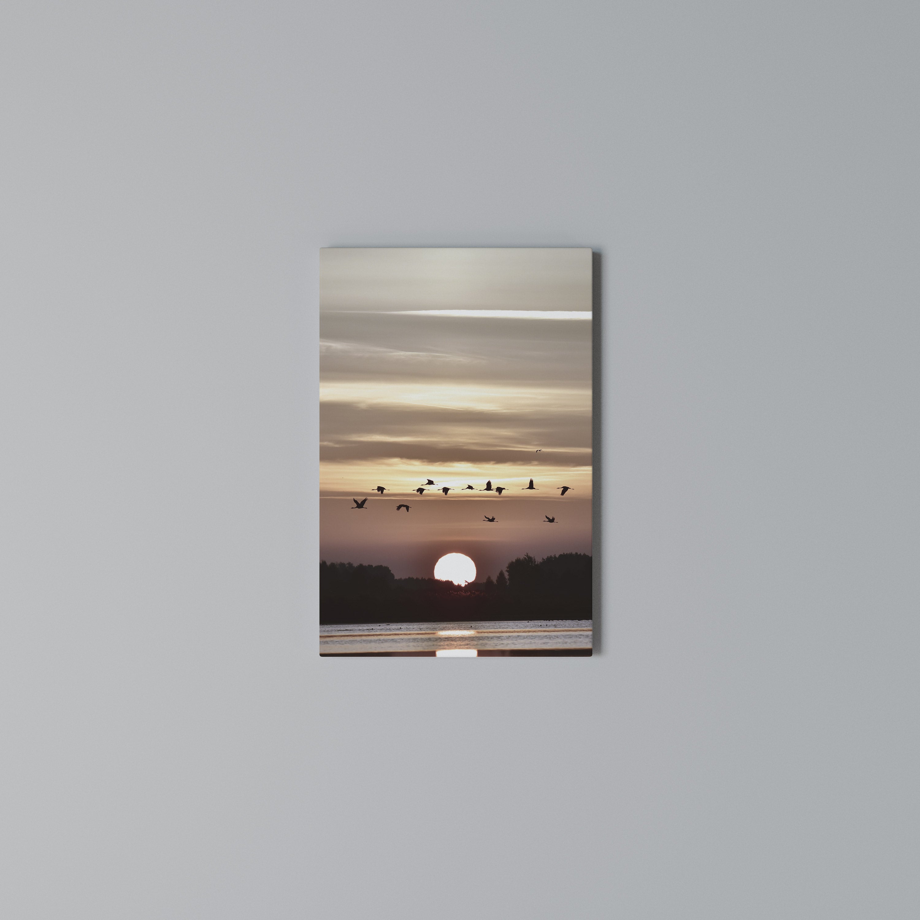 SUNSET FLIGHT SYMPHONY Vertical Canvas Print