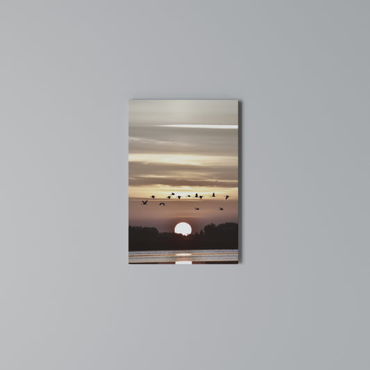 SUNSET FLIGHT SYMPHONY Vertical Canvas Print