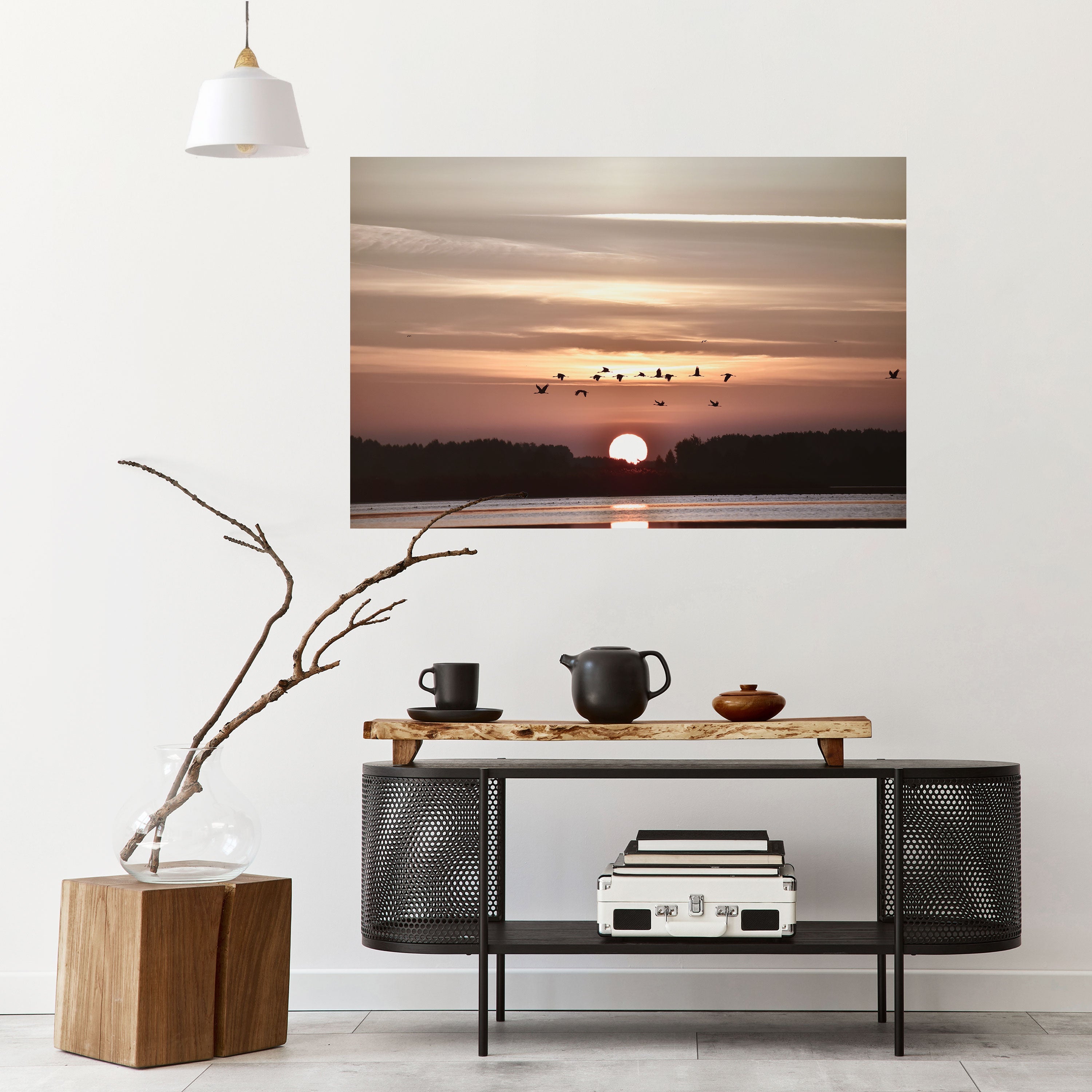 SUNSET FLIGHT SYMPHONY Horizontales Poster zum Abziehen und Aufkleben