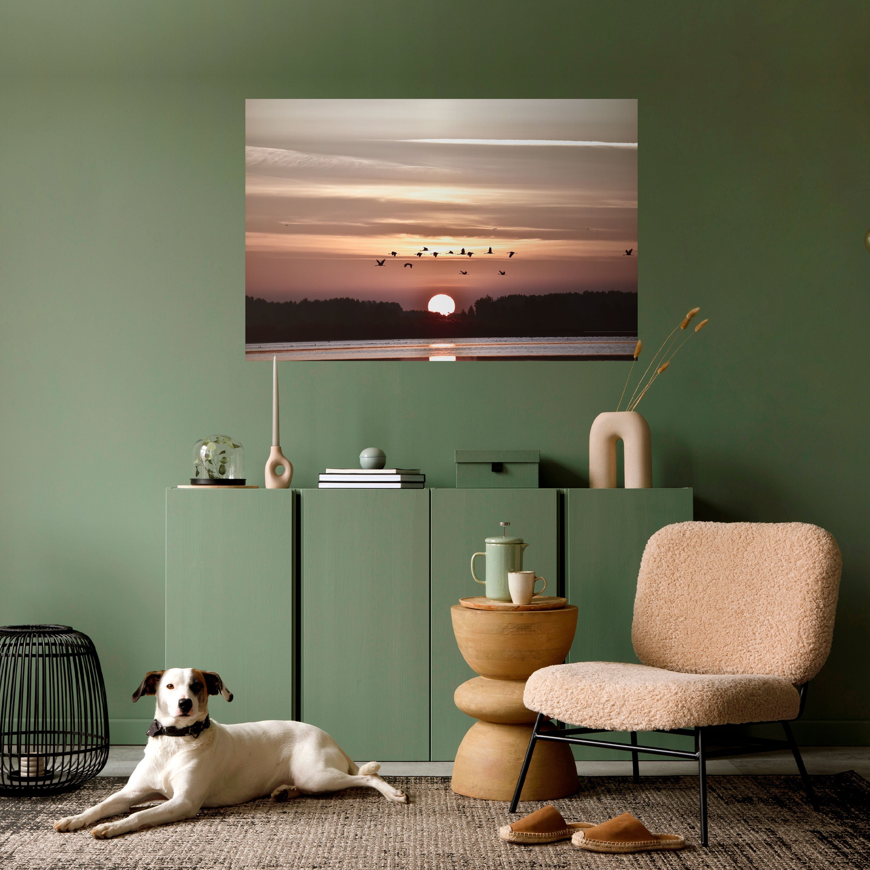 SUNSET FLIGHT SYMPHONY Horizontales Poster zum Abziehen und Aufkleben
