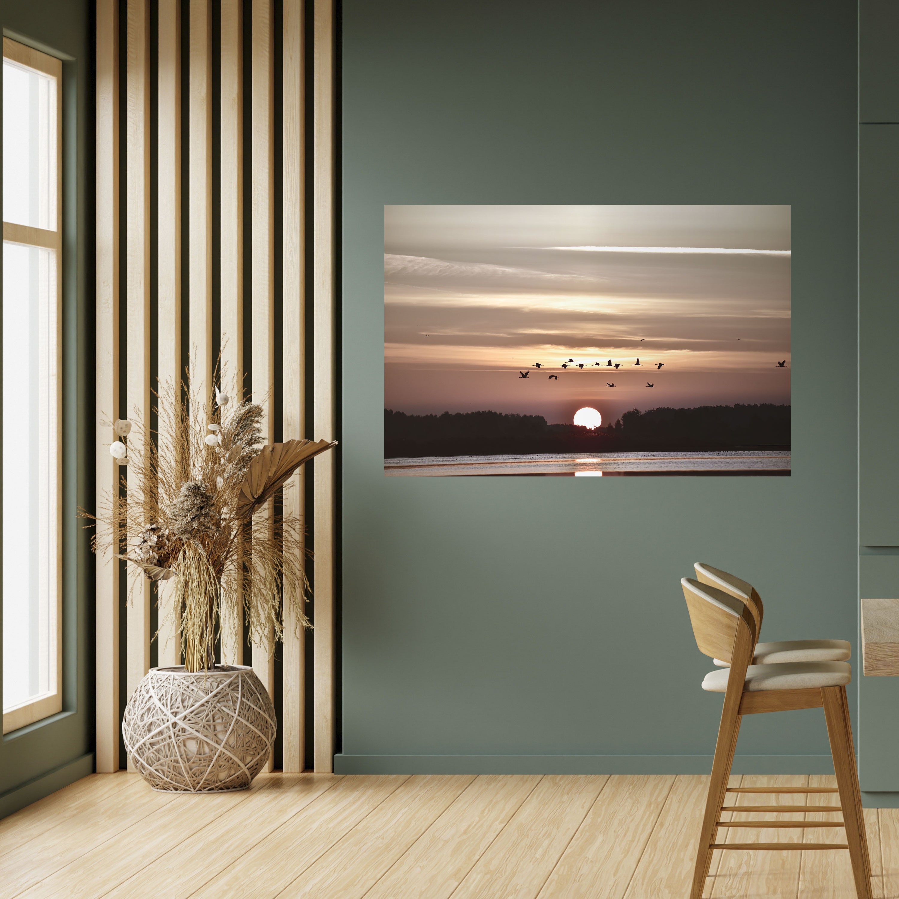 SUNSET FLIGHT SYMPHONY Horizontales Poster zum Abziehen und Aufkleben