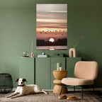 SUNSET FLIGHT SYMPHONY Selbstklebendes Poster - Hochformat