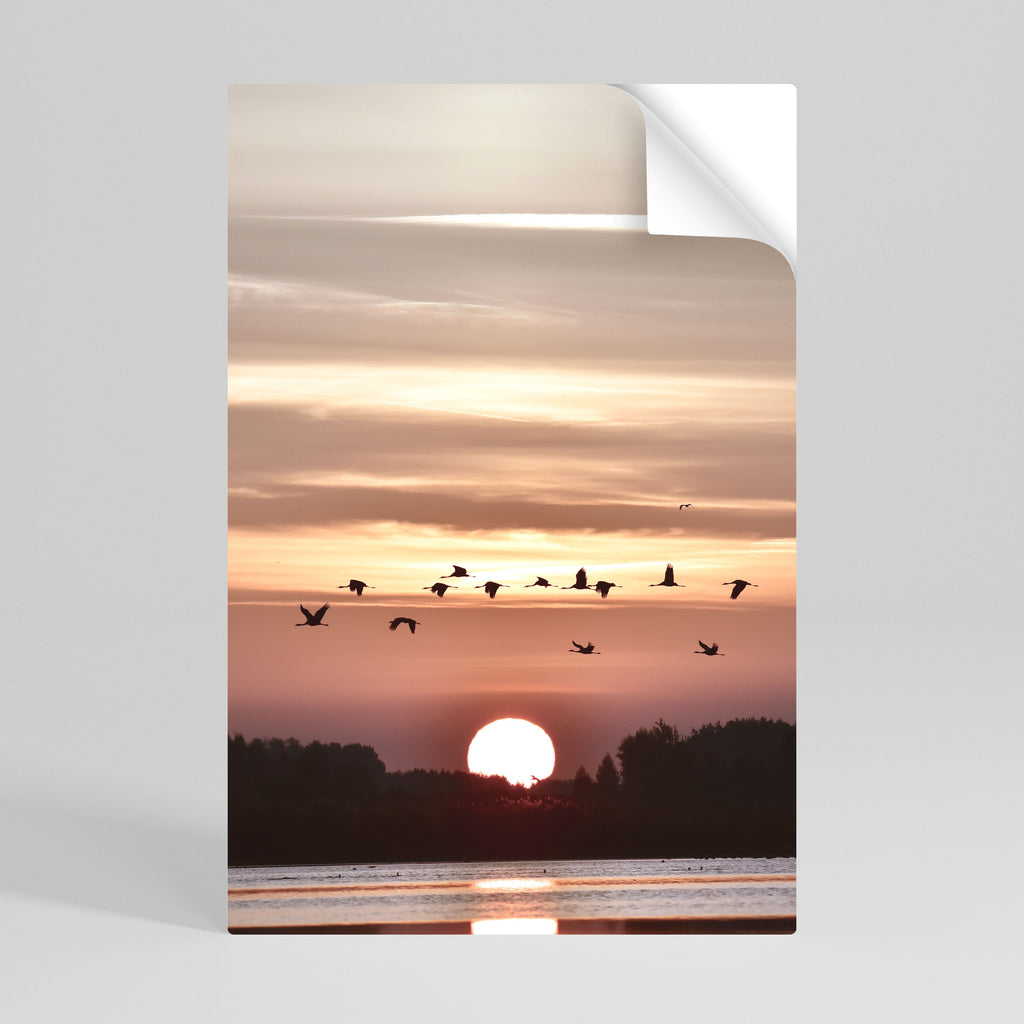 SUNSET FLIGHT SYMPHONY Vertikales Poster zum Abziehen und Aufkleben