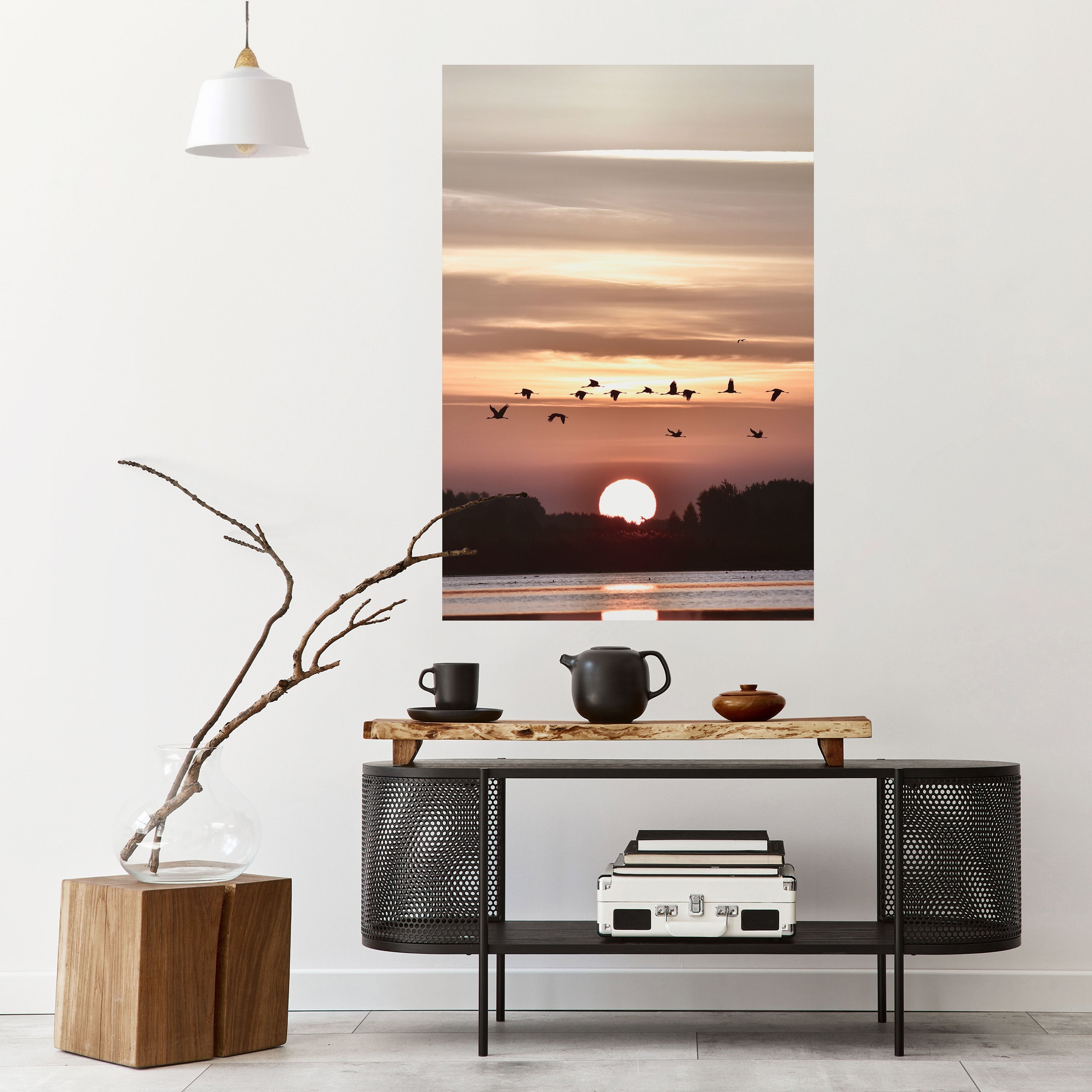 SUNSET FLIGHT SYMPHONY Vertikales Poster zum Abziehen und Aufkleben