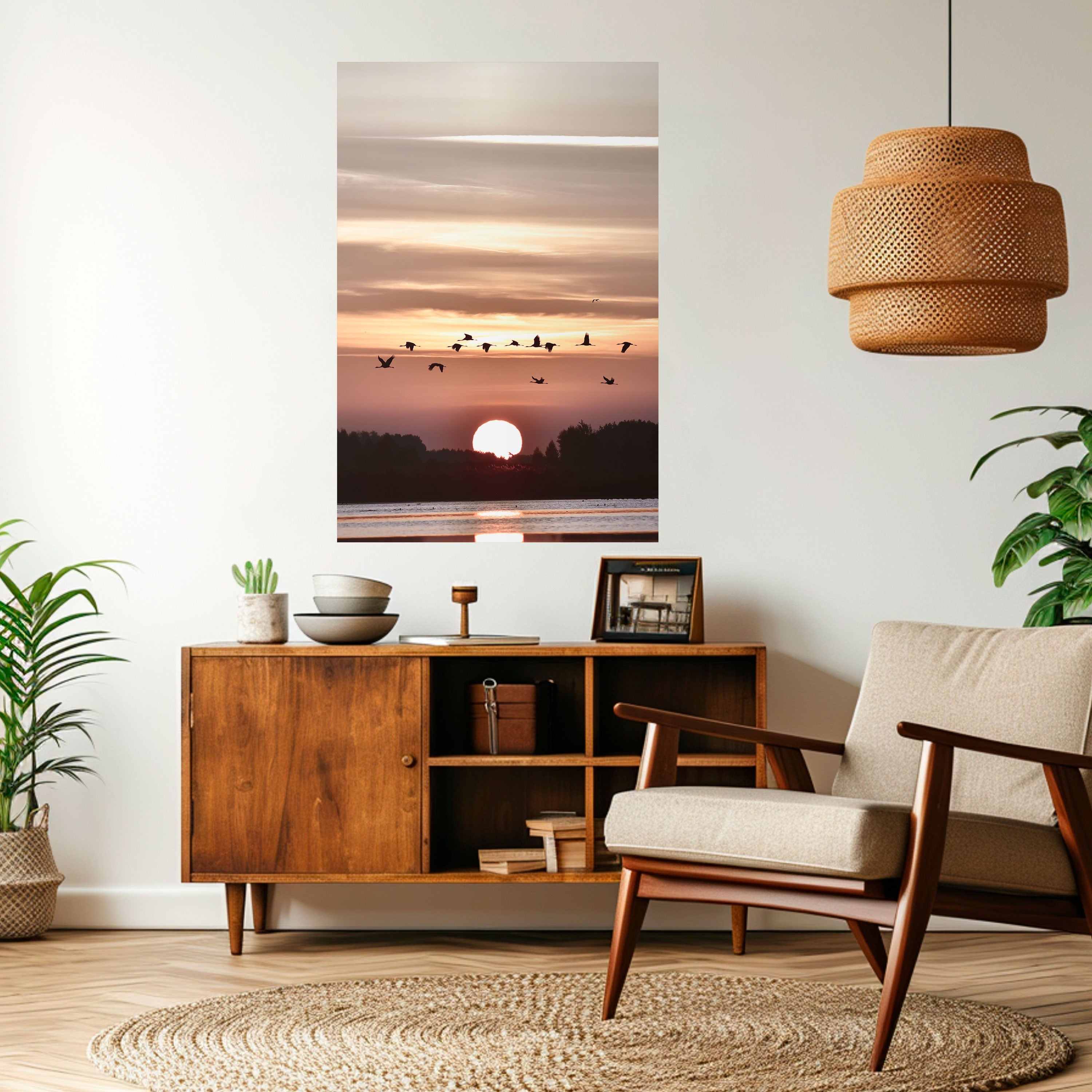 SUNSET FLIGHT SYMPHONY Vertikales Poster zum Abziehen und Aufkleben