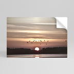 SUNSET FLIGHT SYMPHONY Selbstklebendes Horizontal-Poster