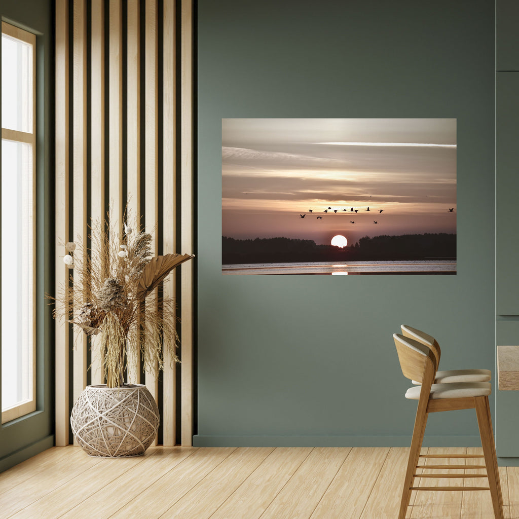 SUNSET FLIGHT SYMPHONY Horizontales Poster zum Abziehen und Aufkleben