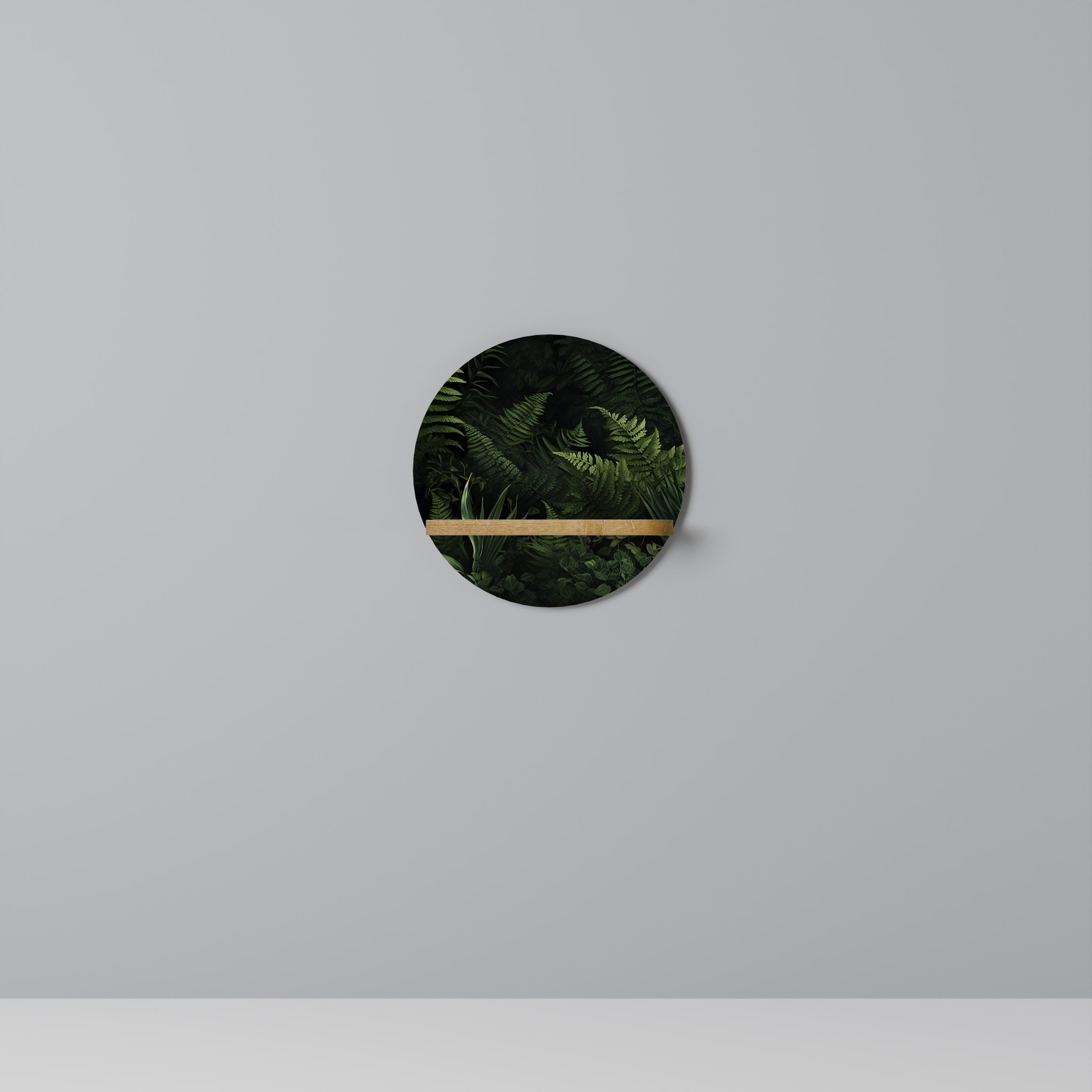 FERN SECRETS Rundes Kunstregal in Eiche-Optik