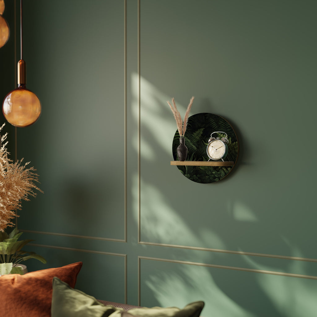 FERN SECRETS Rundes Kunstregal in Eiche-Optik