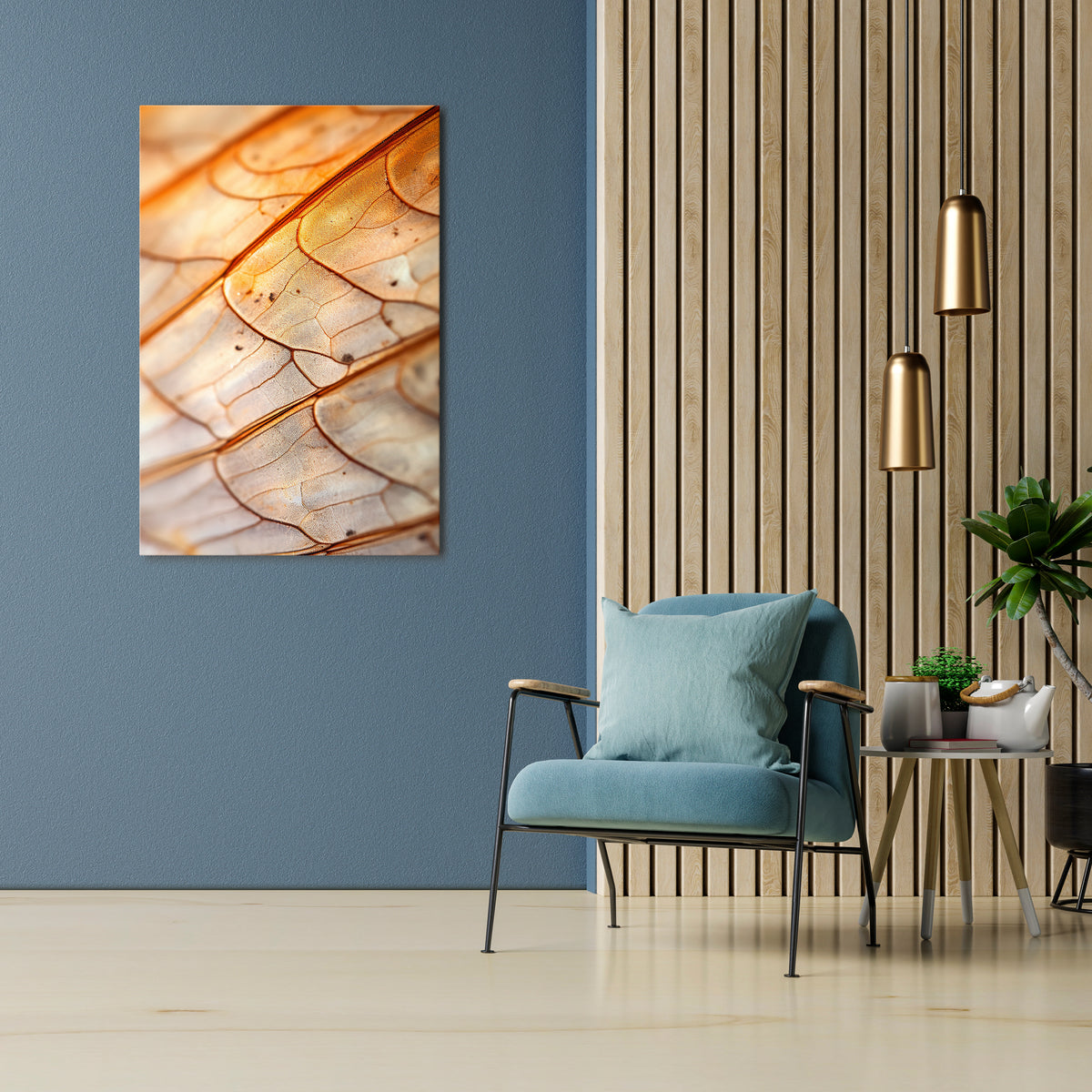 ELEGANT VEINING Vertical Canvas Print