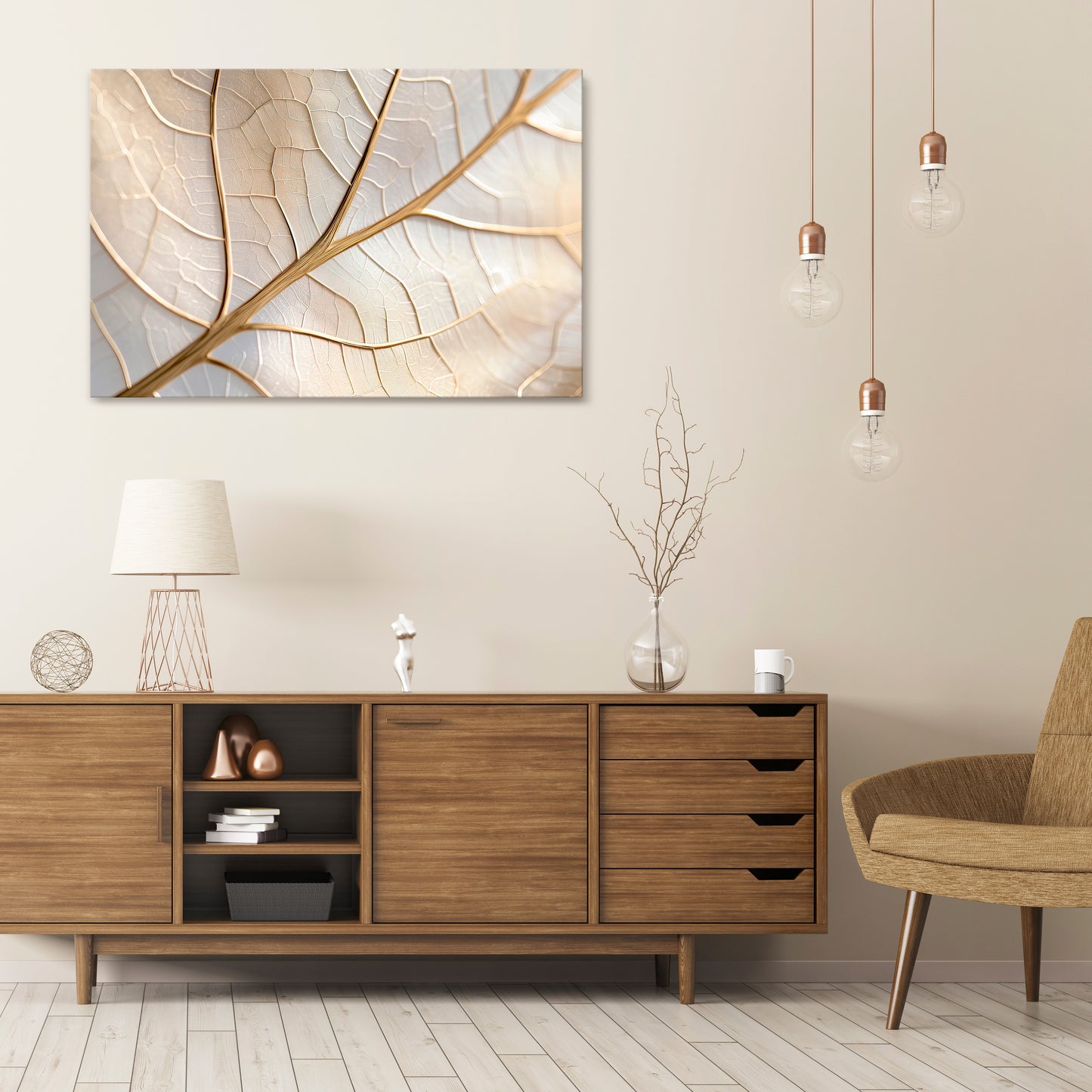 GOLDEN LEAF WHISPERS Horizontal Canvas Print