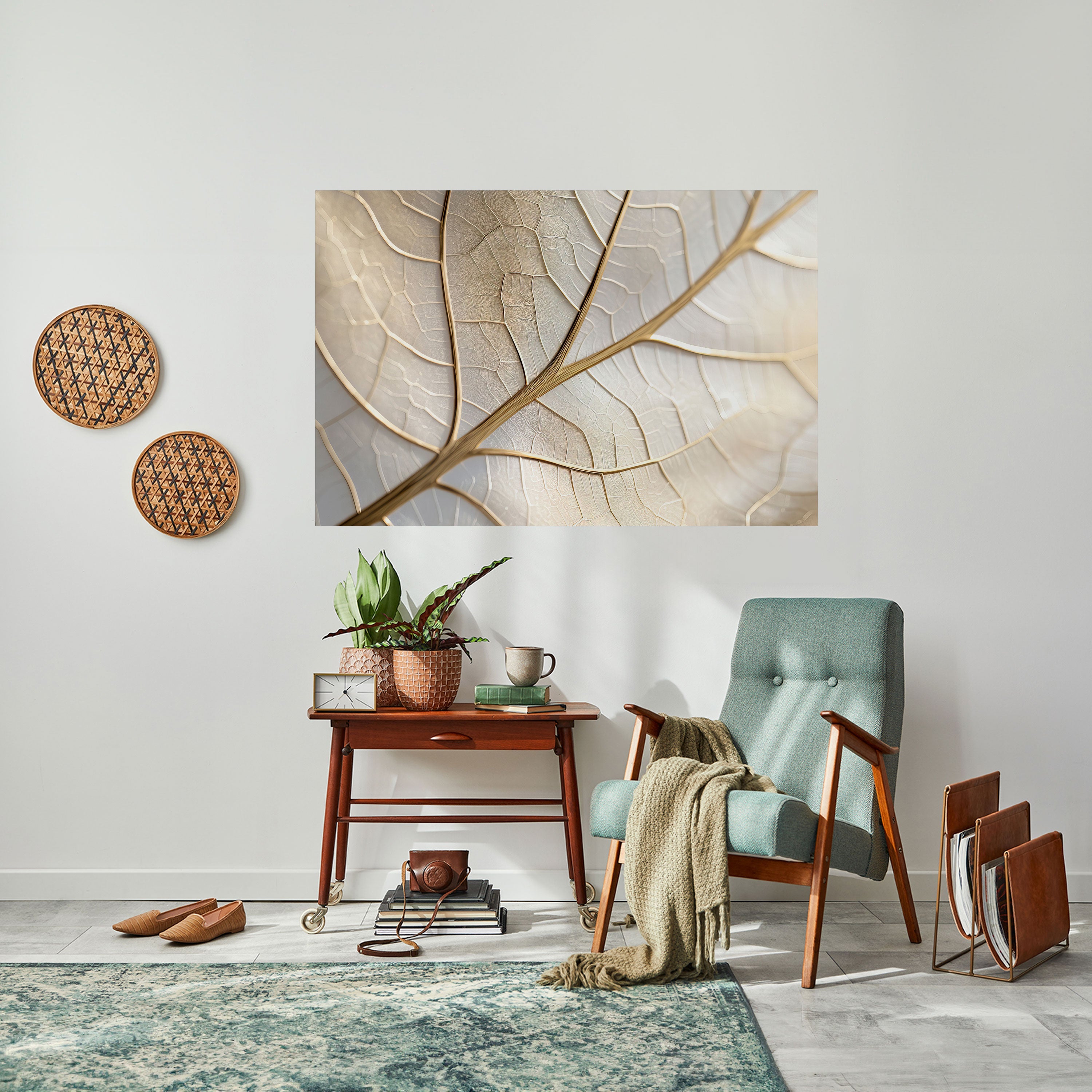 GOLDEN LEAF WHISPERS Horizontales Poster zum Abziehen und Aufkleben