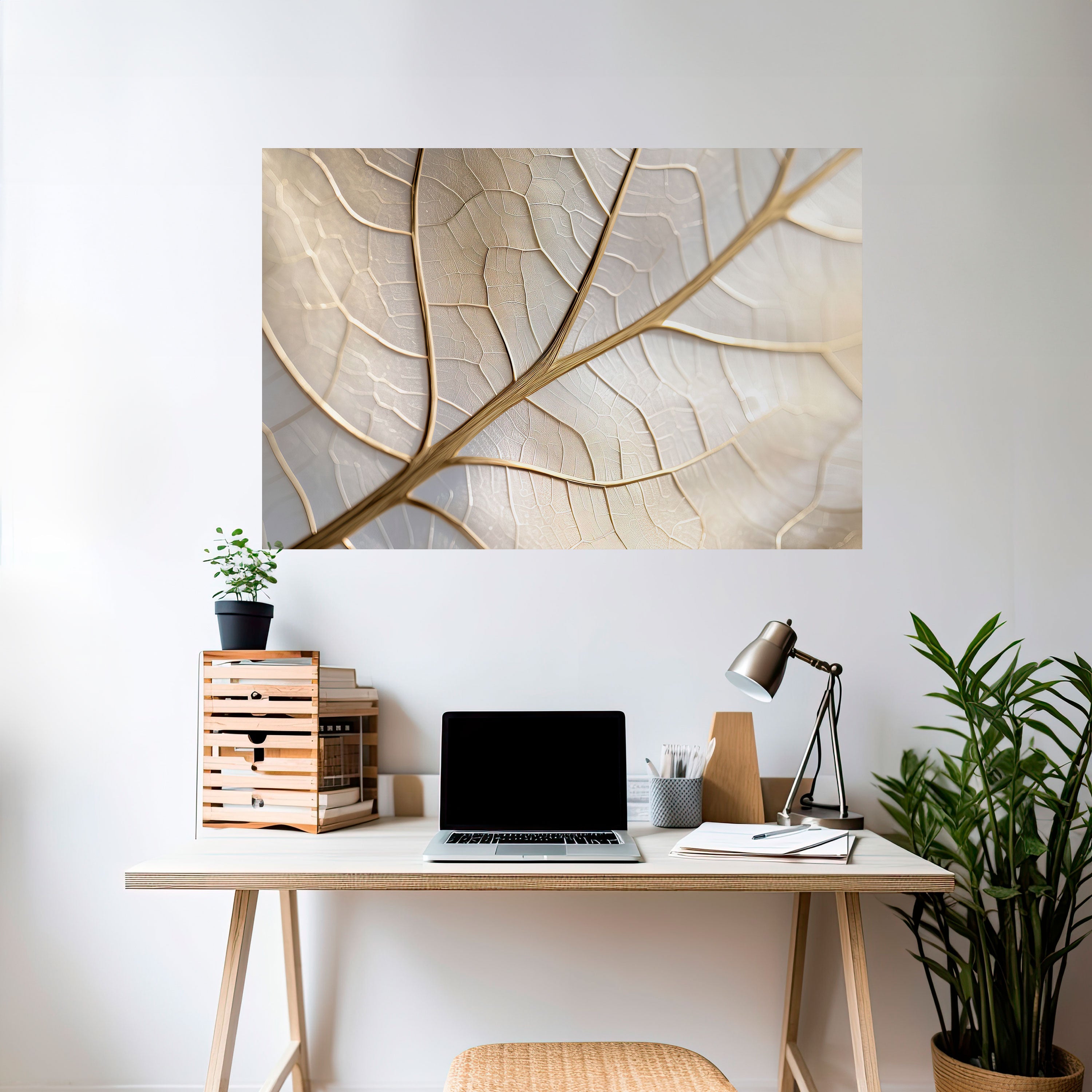 GOLDEN LEAF WHISPERS Horizontales Poster zum Abziehen und Aufkleben