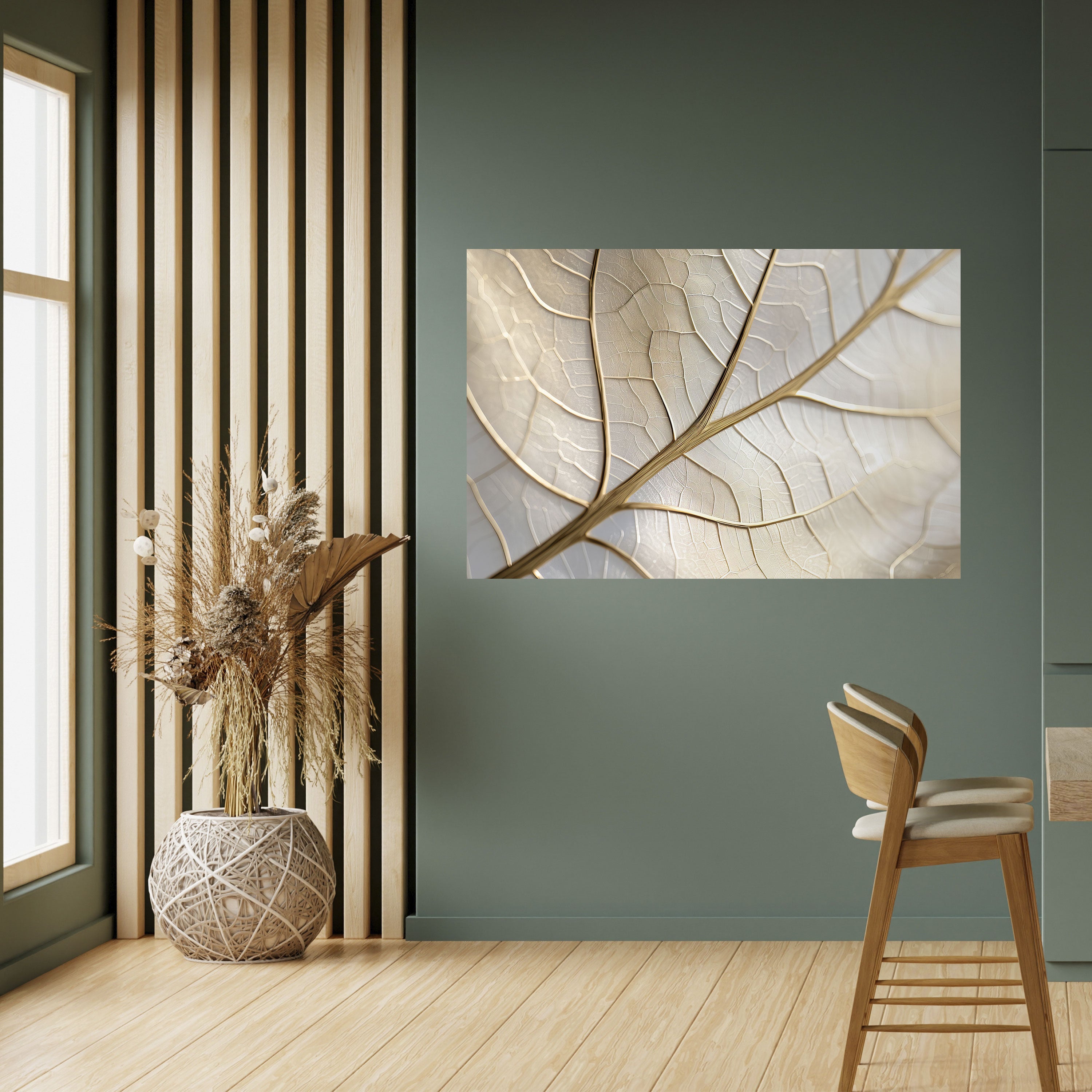 GOLDEN LEAF WHISPERS Horizontales Poster zum Abziehen und Aufkleben
