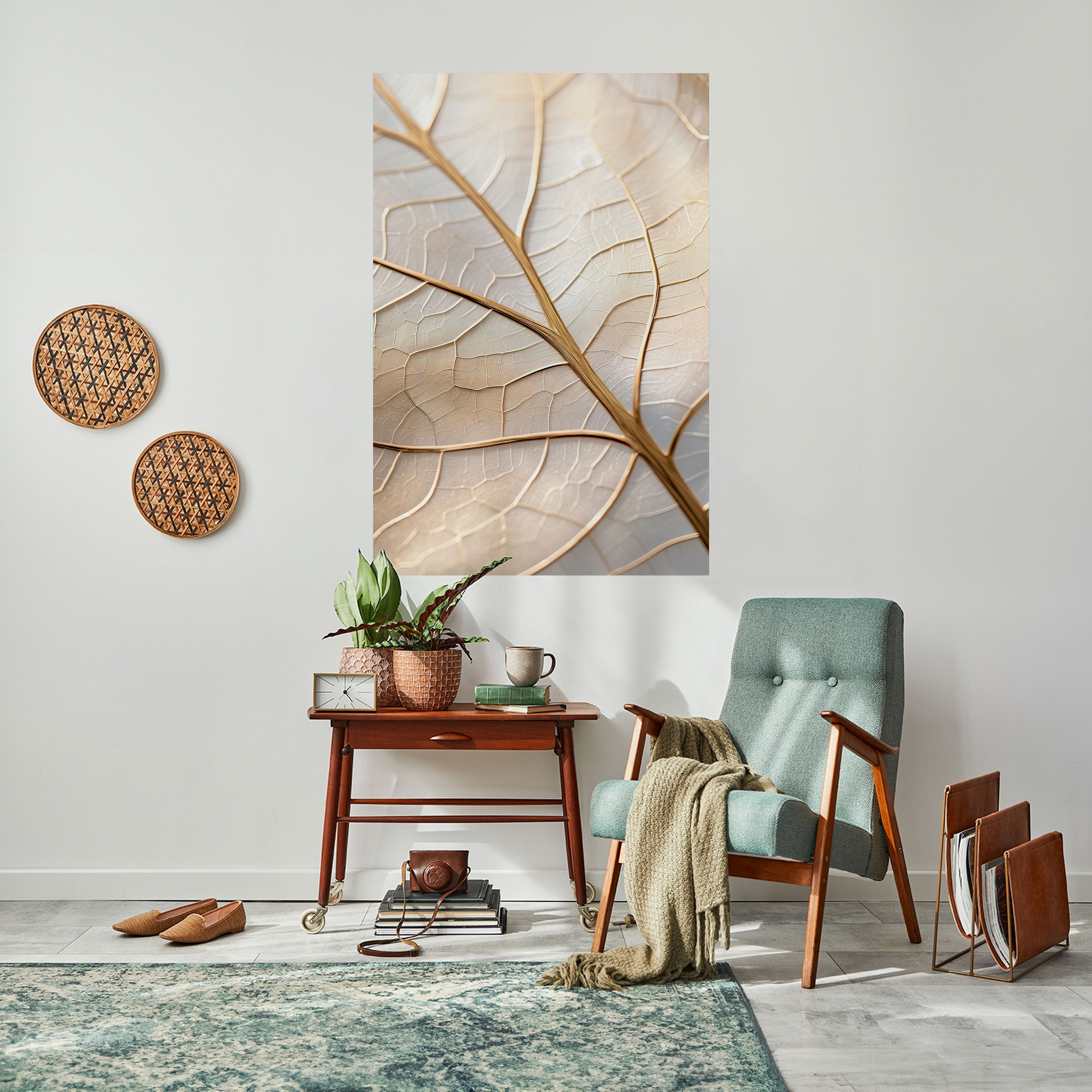 GOLDEN LEAF WHISPERS Vertikales Poster zum Abziehen und Aufkleben