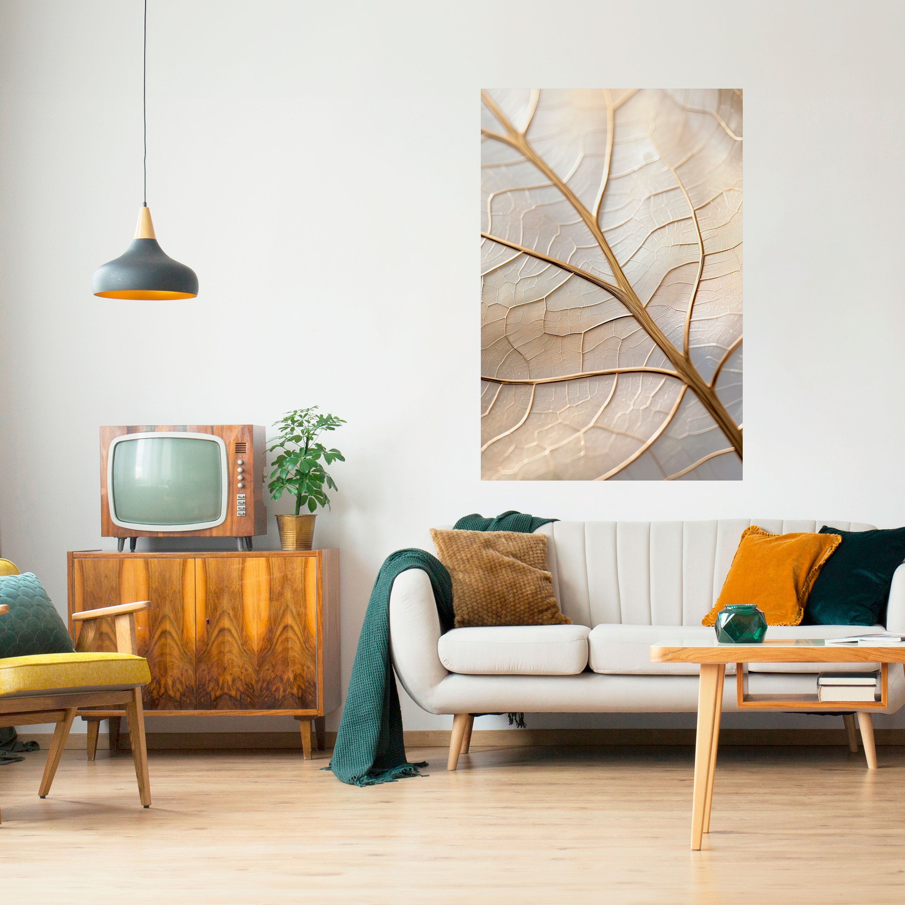 GOLDEN LEAF WHISPERS Vertikales Poster zum Abziehen und Aufkleben