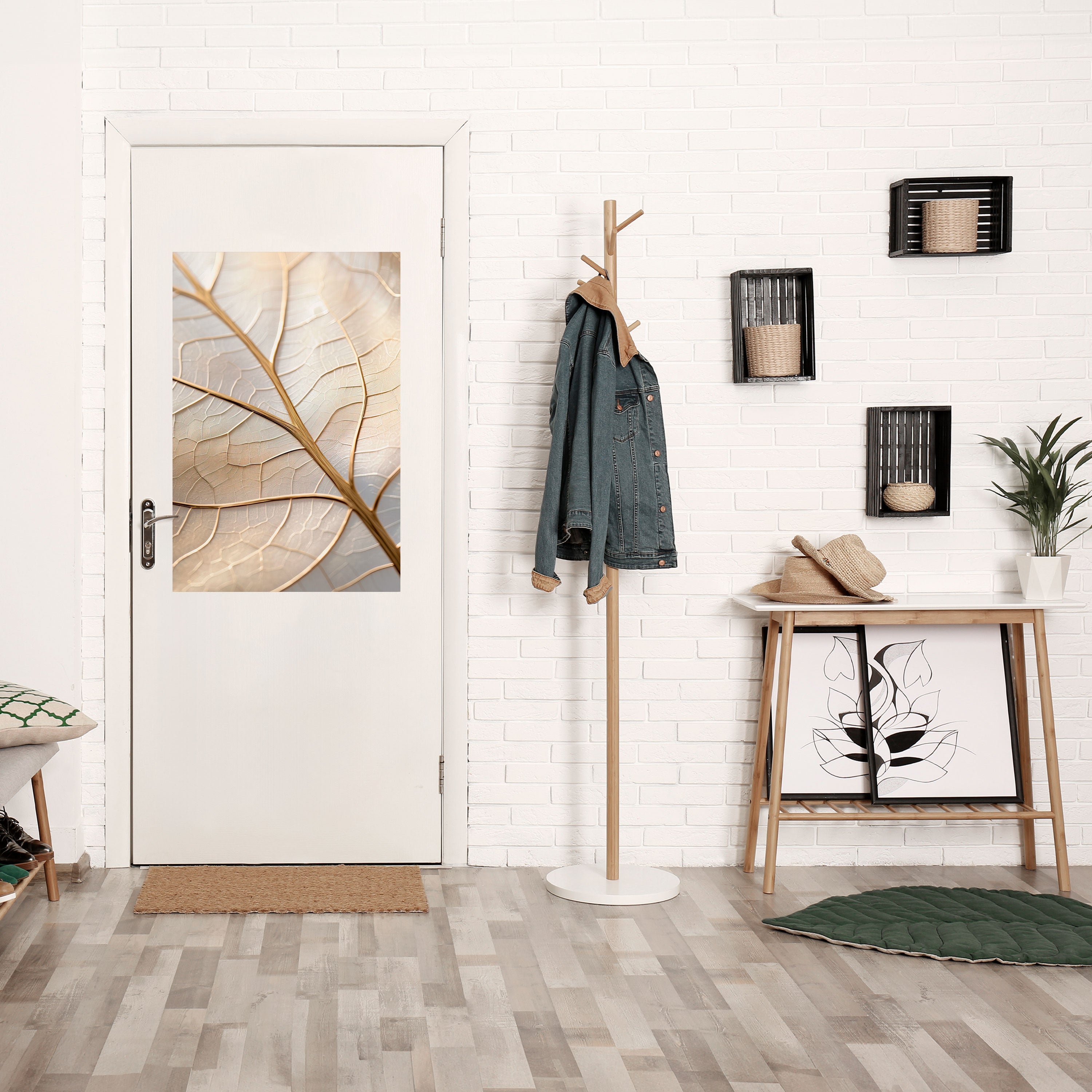 GOLDEN LEAF WHISPERS Vertikales Poster zum Abziehen und Aufkleben