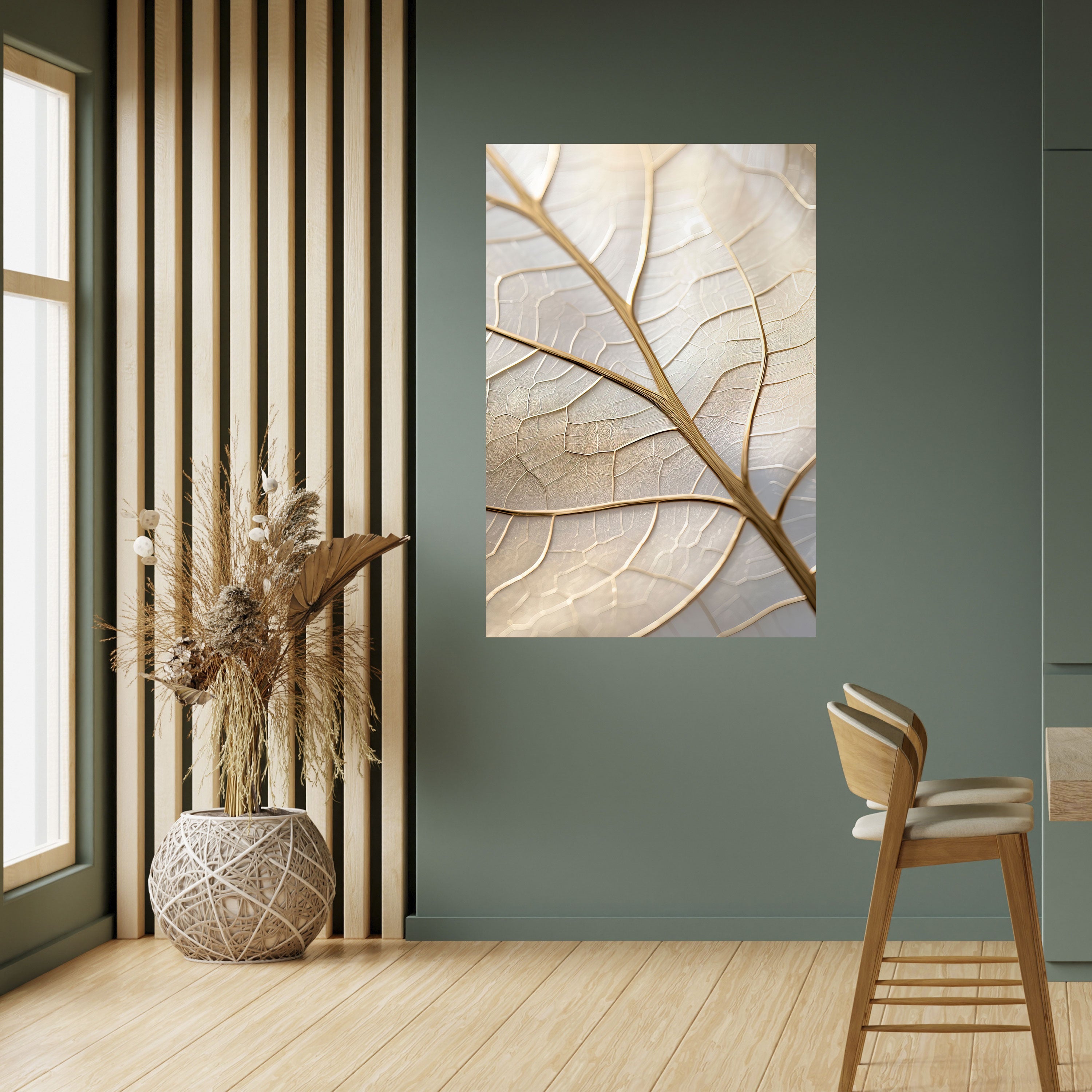 GOLDEN LEAF WHISPERS Vertikales Poster zum Abziehen und Aufkleben