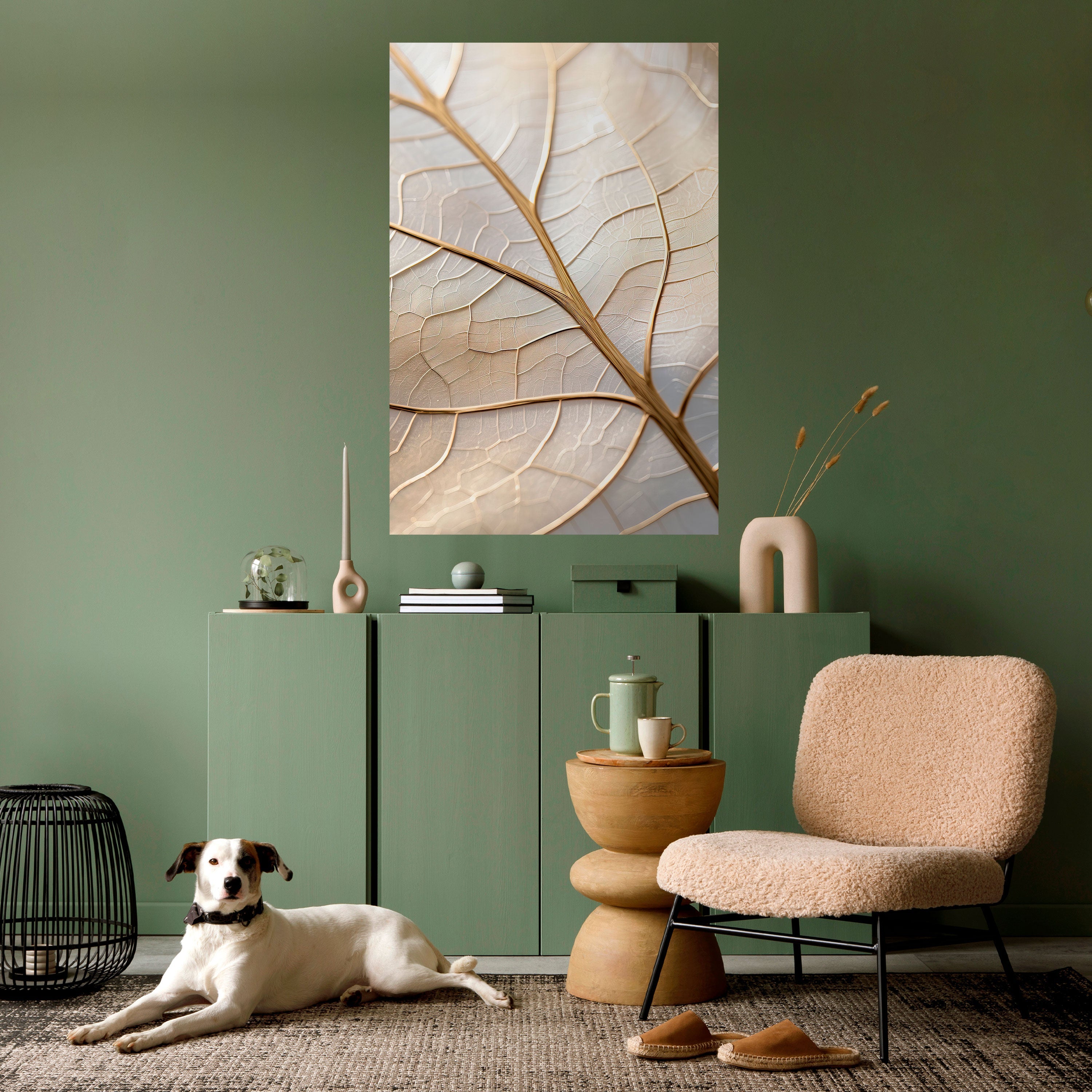 GOLDEN LEAF WHISPERS Vertikales Poster zum Abziehen und Aufkleben