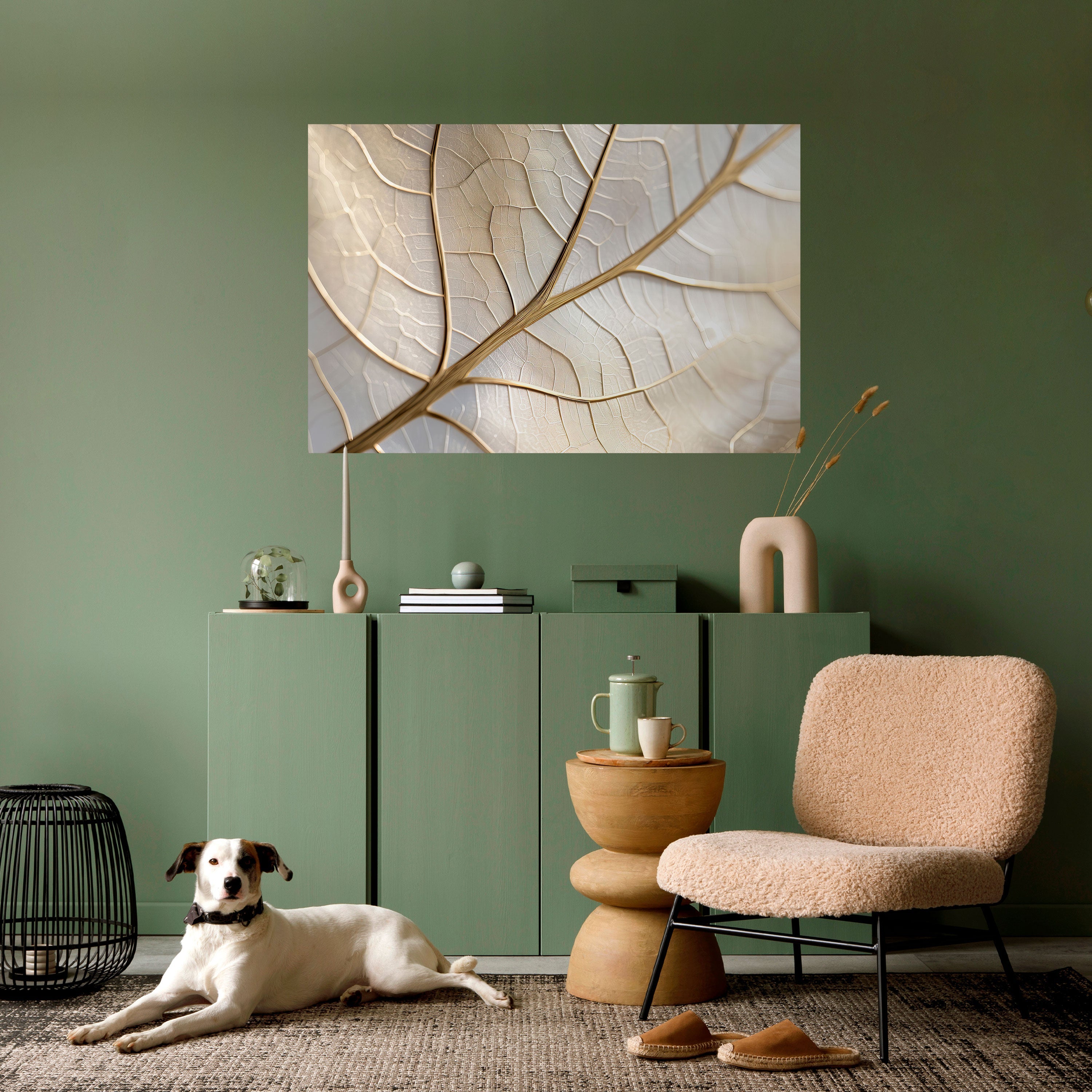 GOLDEN LEAF WHISPERS Horizontales Poster zum Abziehen und Aufkleben