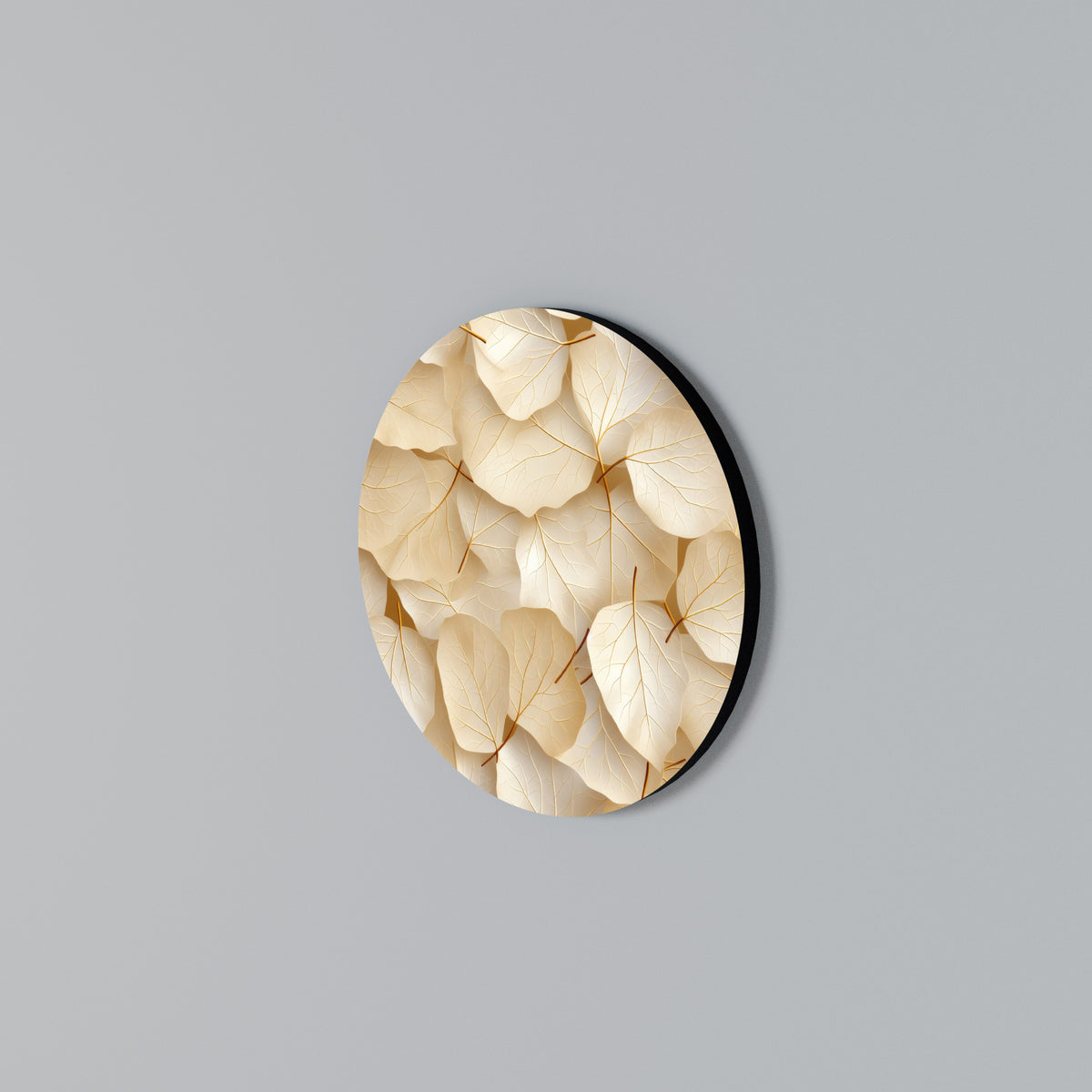 VELLUM LEAF SYMPHONY Rundes Wandbild