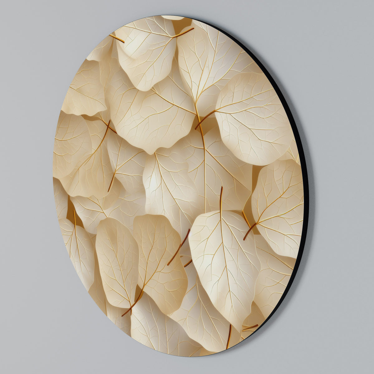 VELLUM LEAF SYMPHONY Rundes Wandbild