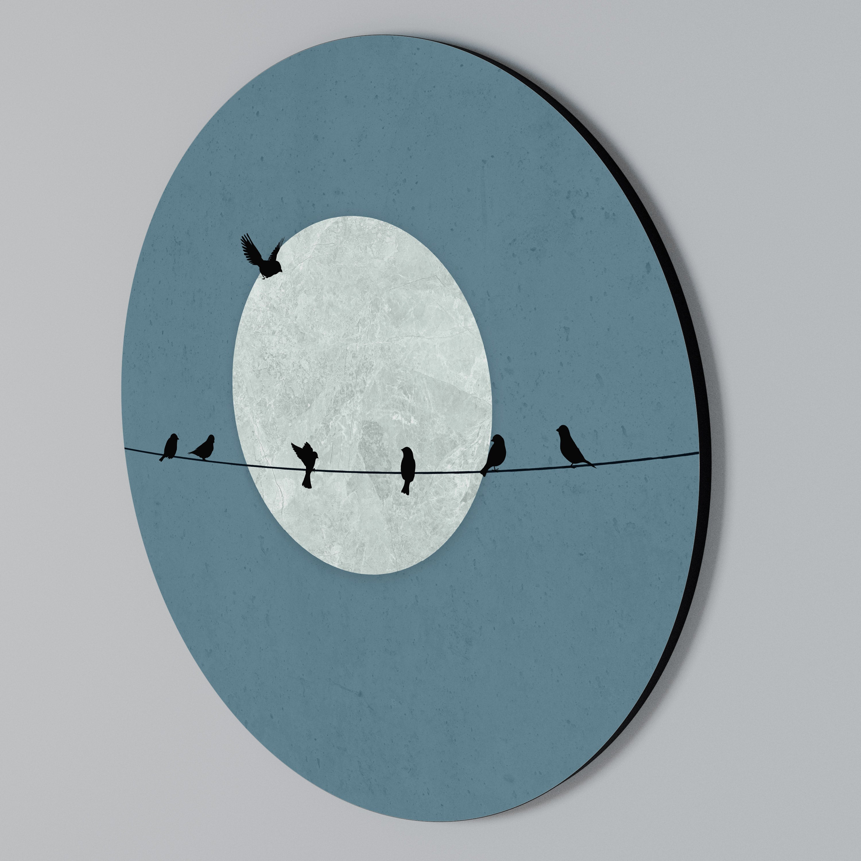 MOONLIT REST Rundes Wandbild