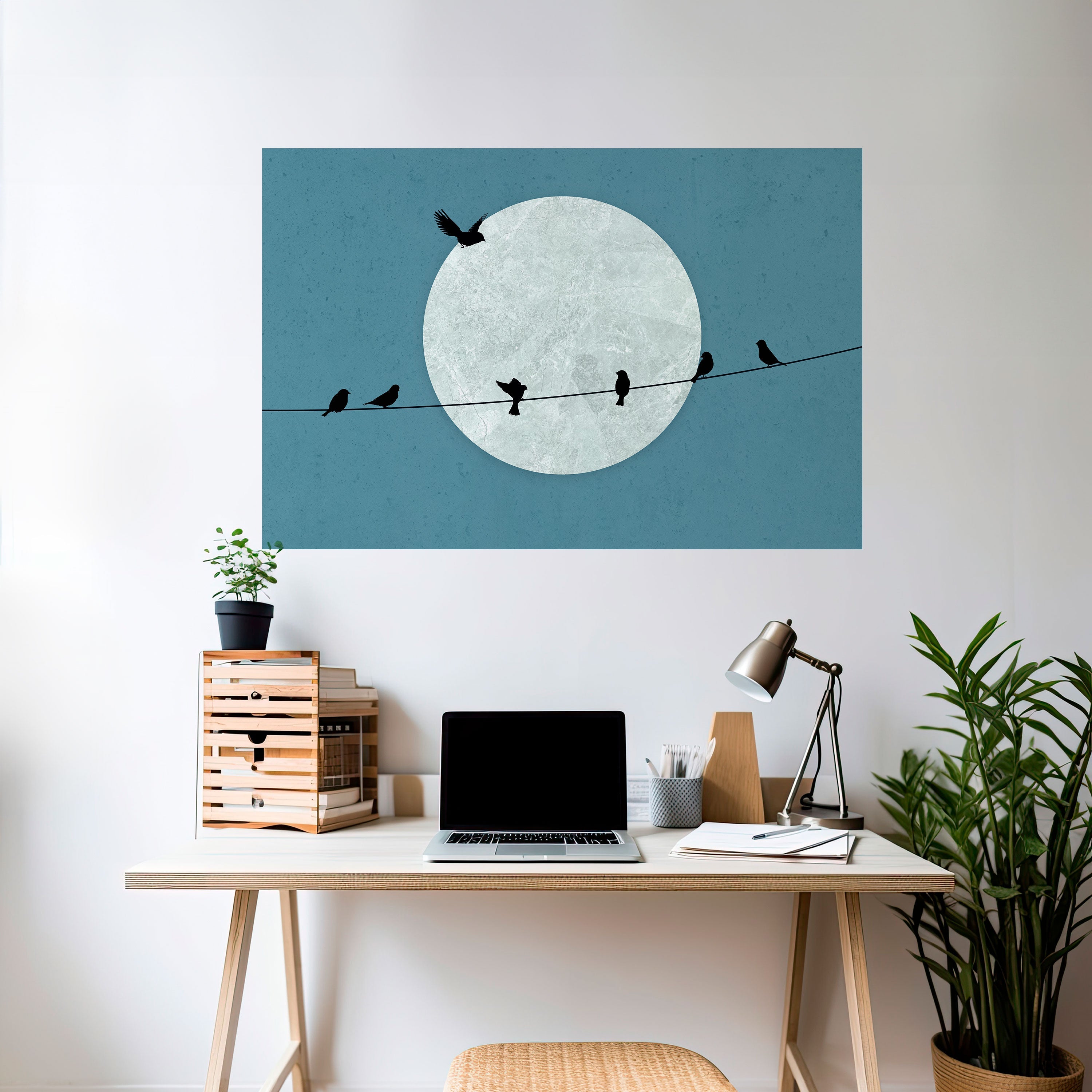 MOONLIT REST Horizontales Poster zum Abziehen und Aufkleben
