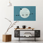 MOONLIT REST Selbstklebendes Horizontal-Poster