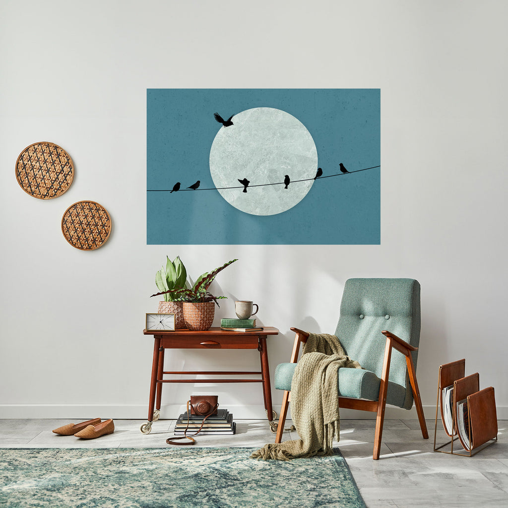 MOONLIT REST Horizontales Poster zum Abziehen und Aufkleben