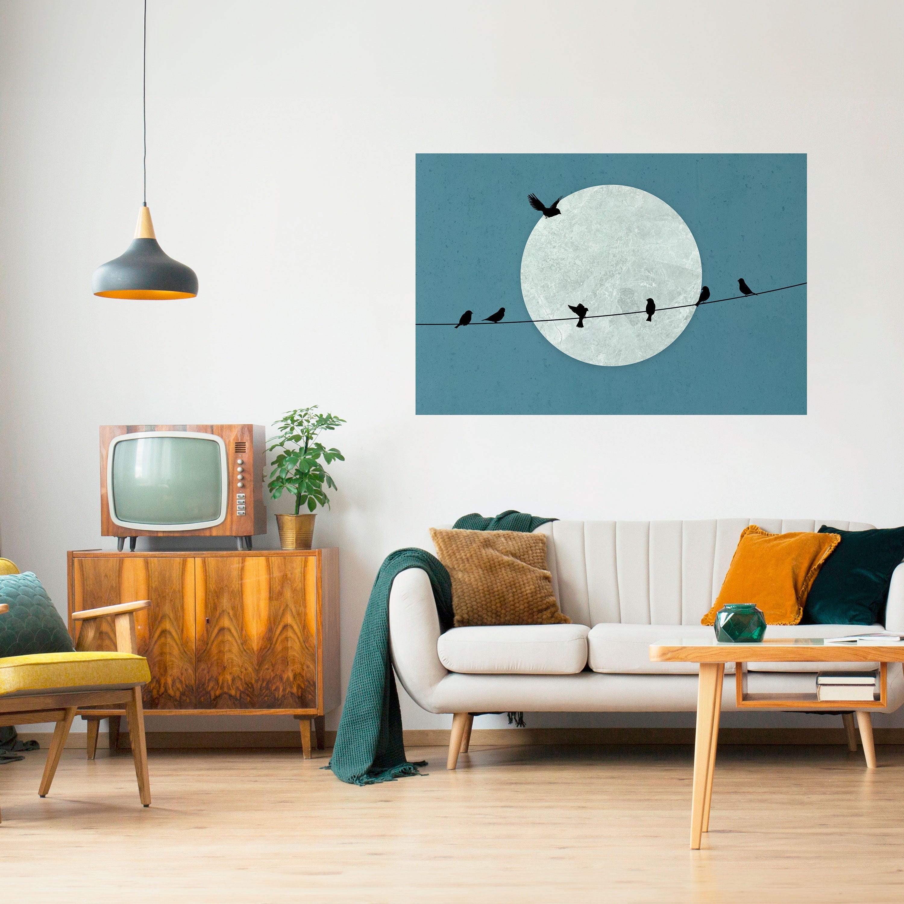 MOONLIT REST Horizontales Poster zum Abziehen und Aufkleben
