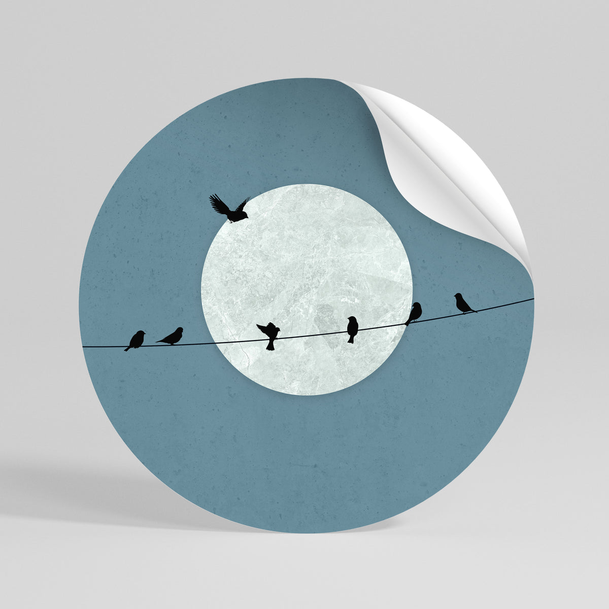 MOONLIT REST Runder Wandsticker zum Abziehen und Aufkleben
