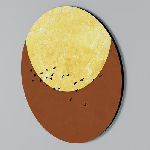 MOONLIT MIGRATION Round Wall Art