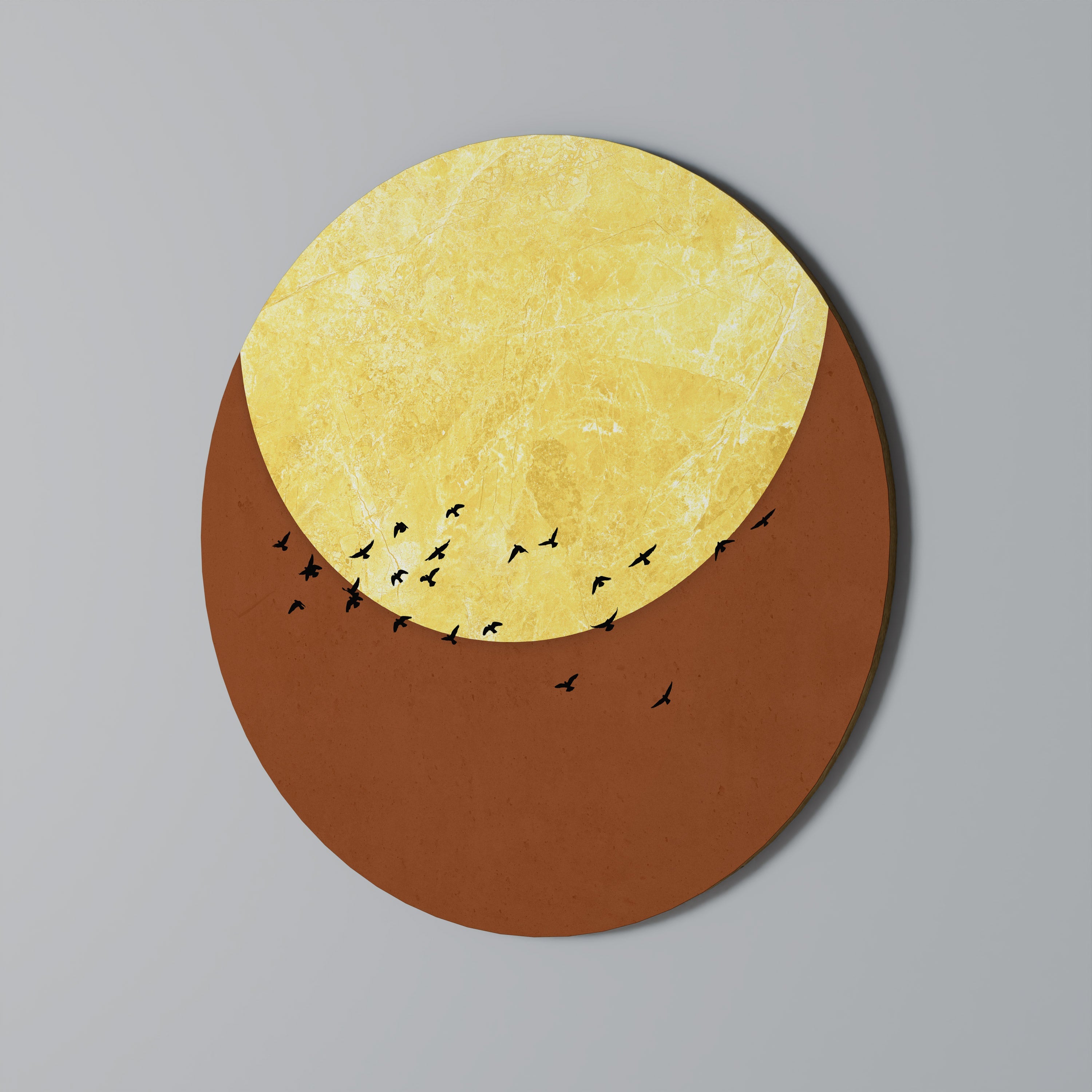 MOONLIT MIGRATION Round Wall Art