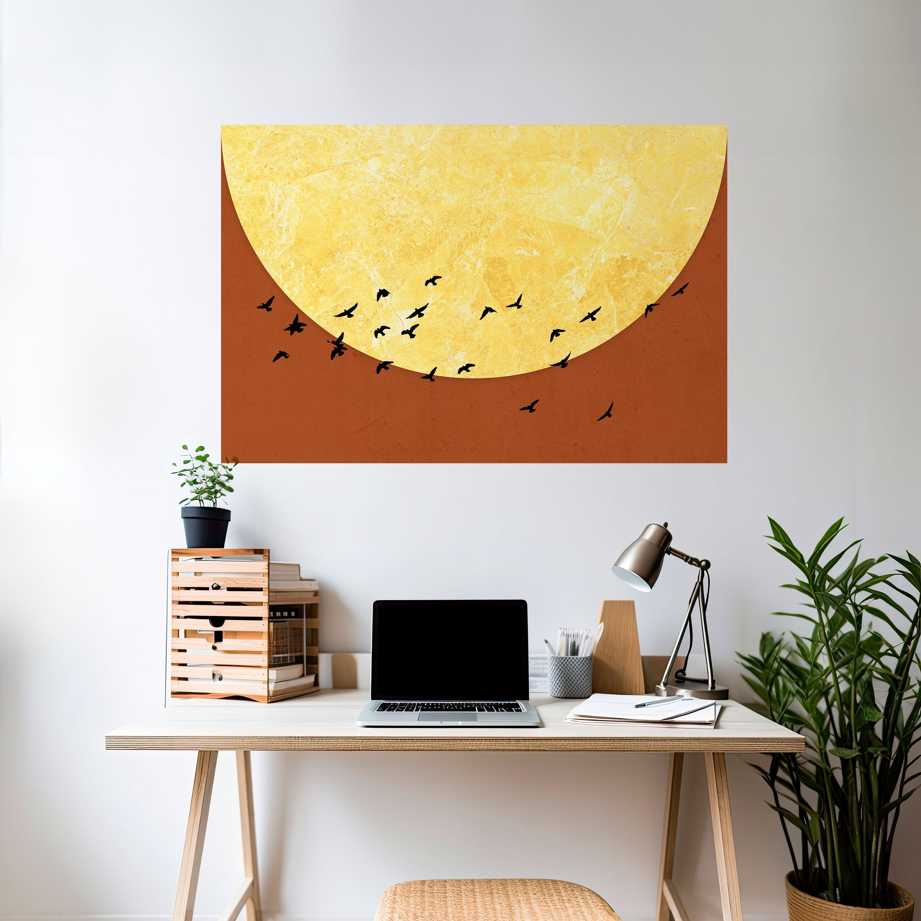 MOONLIT MIGRATION Horizontales Poster zum Abziehen und Aufkleben