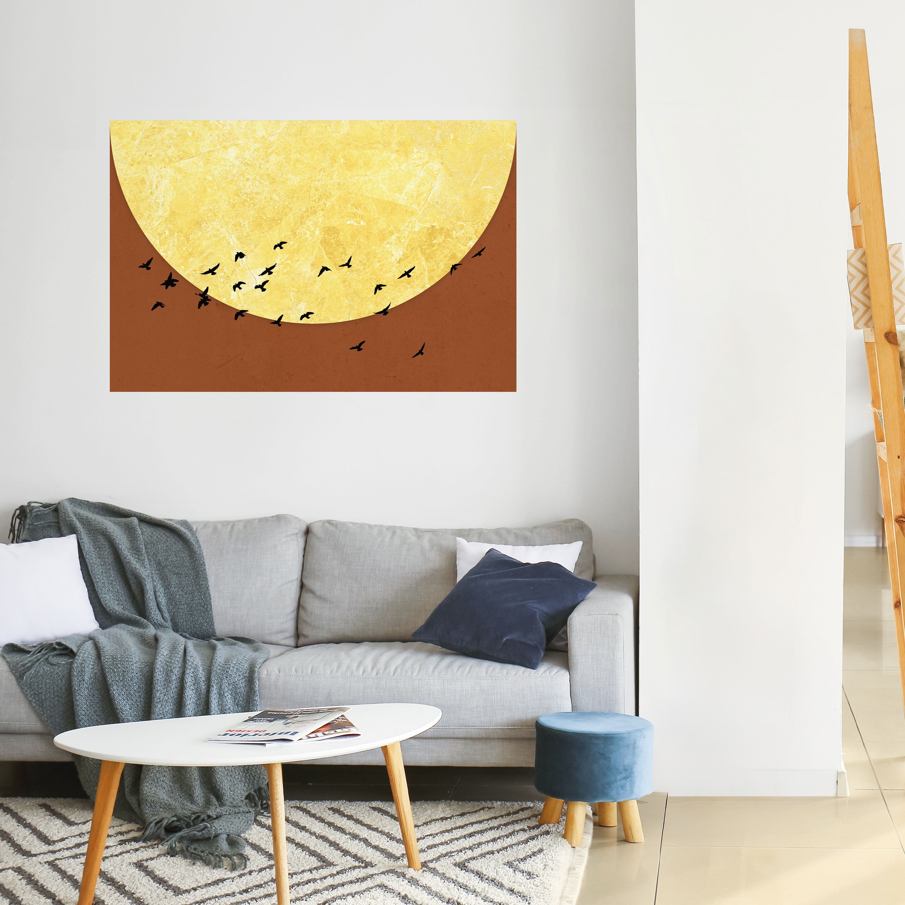 MOONLIT MIGRATION Horizontales Poster zum Abziehen und Aufkleben