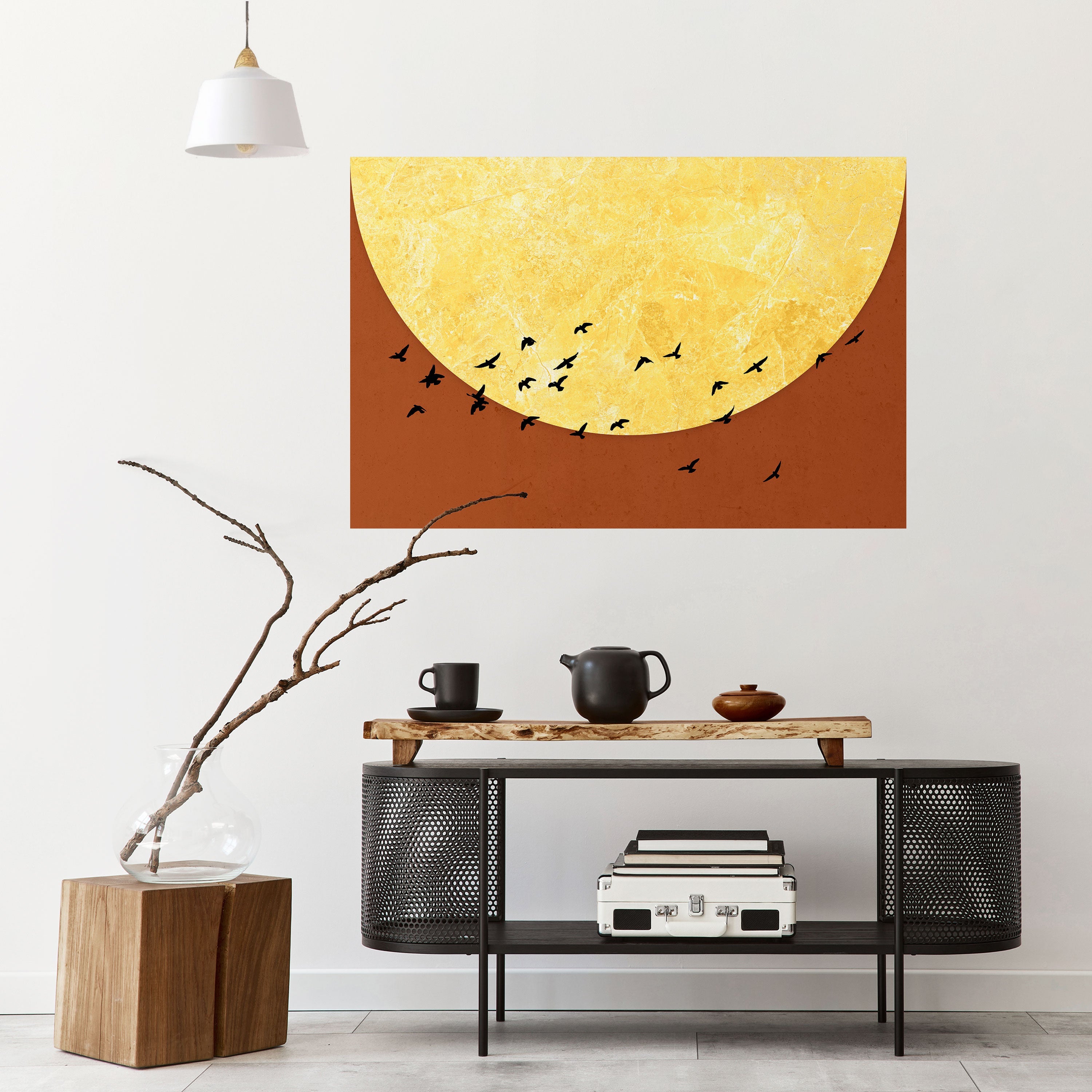 MOONLIT MIGRATION Horizontales Poster zum Abziehen und Aufkleben