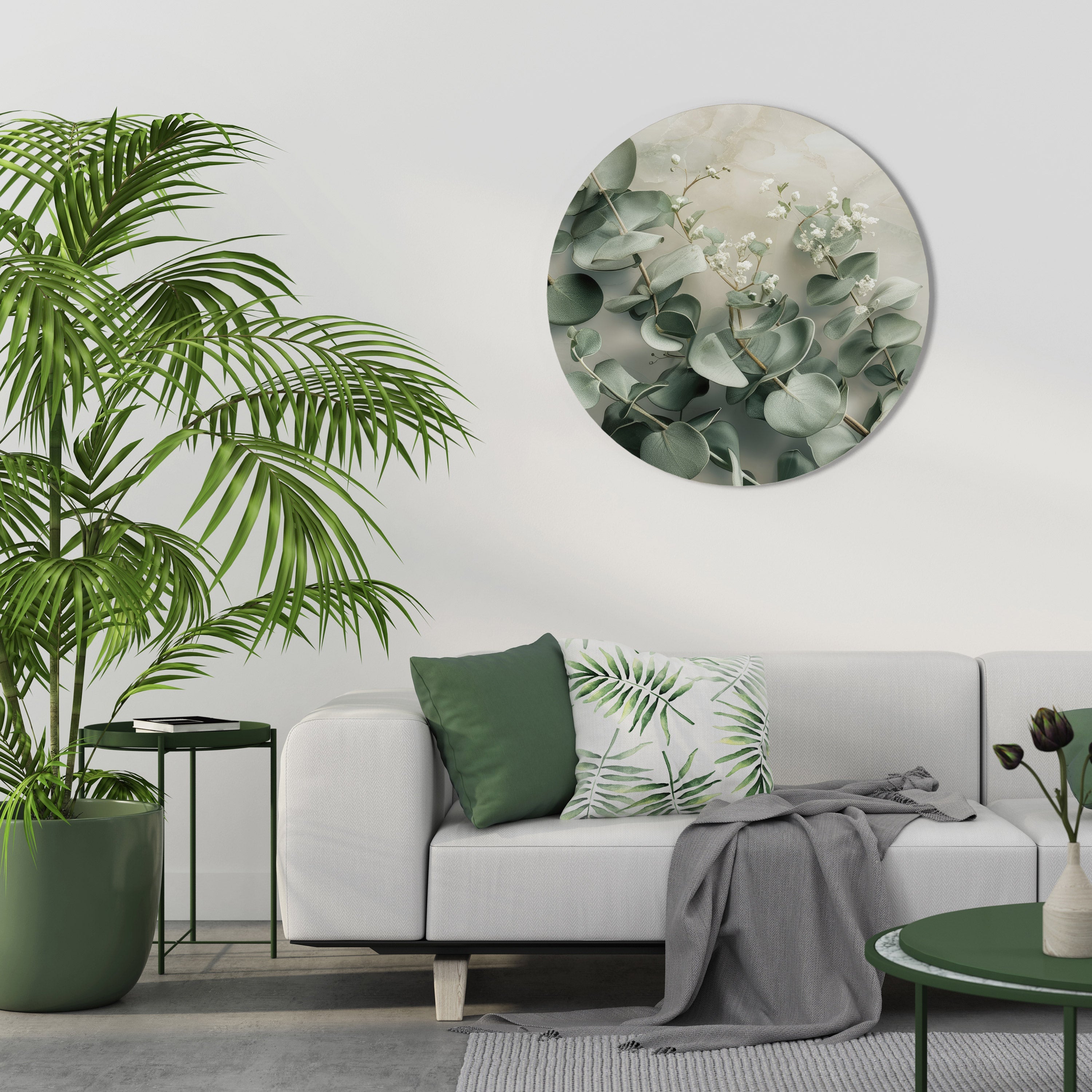 ELEGANT LEAF BALLET Round Wall Art